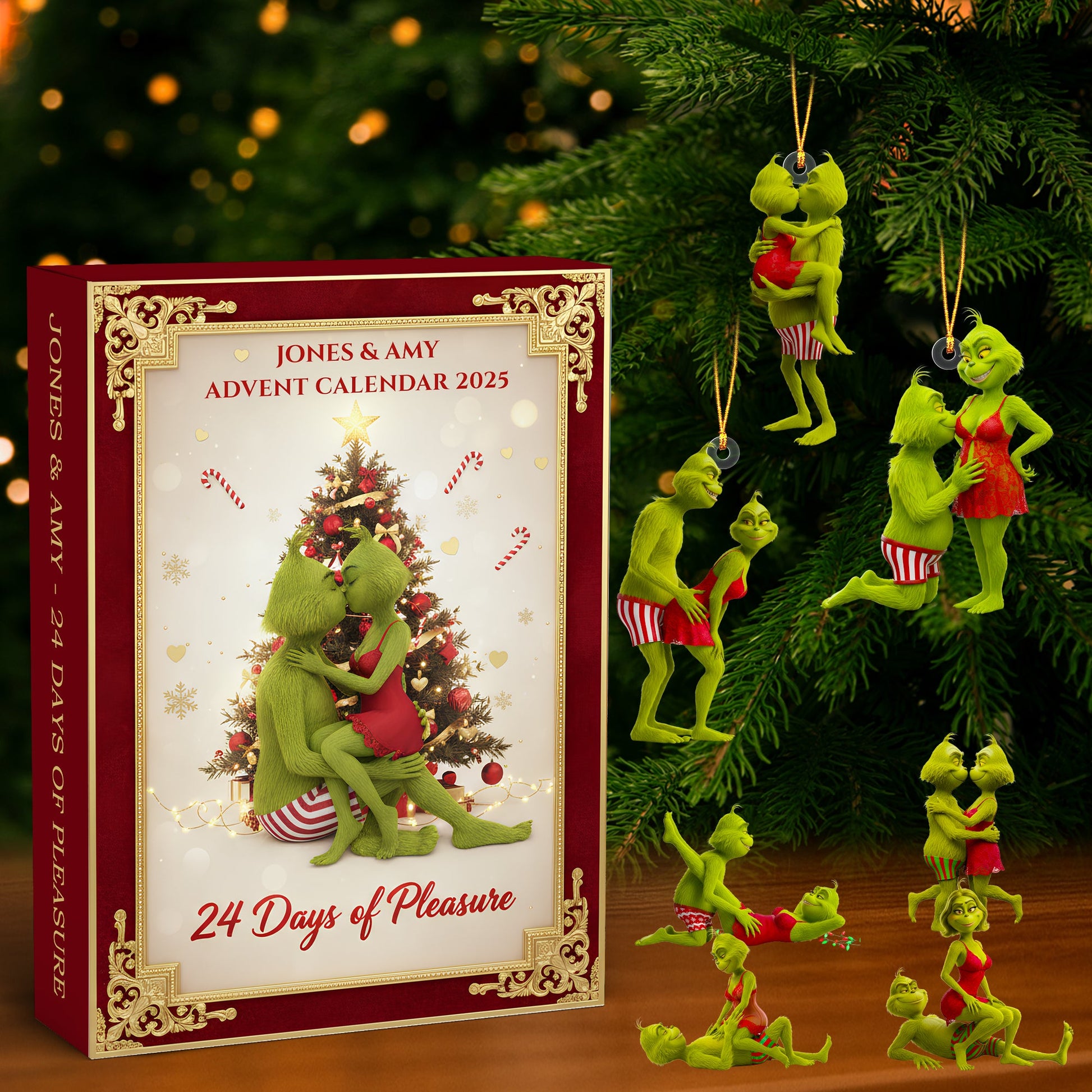 Grinch Weed Advent Calendar, 420 Holiday Countdown Box, Funny Stoner Christmas Gift, Cannabis Humor Xmas Calendar 24 Days