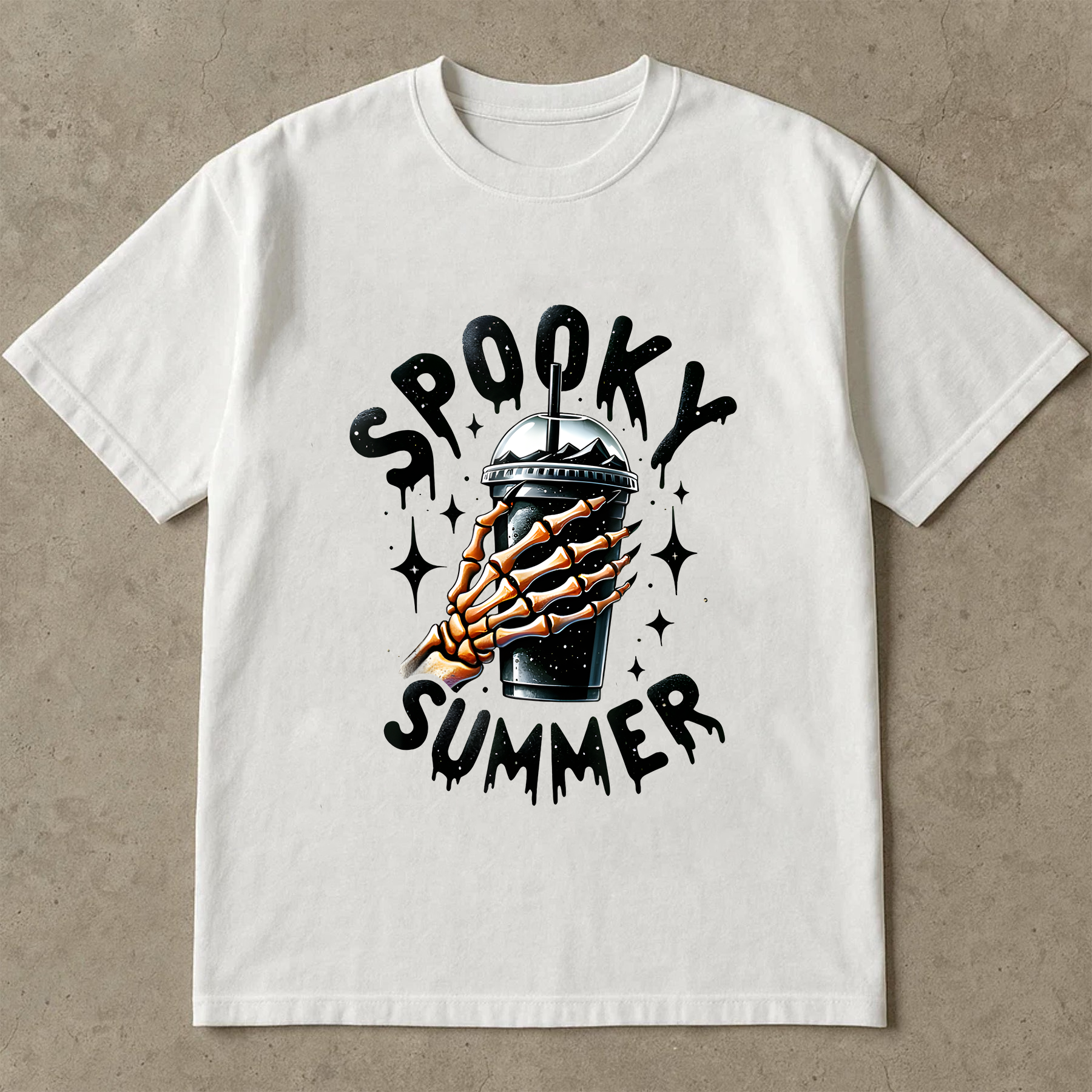 Spooky Summer Shirt, Coffee Skeleton Summer Shirt, Vacation Hawaii Beach T-Shirt