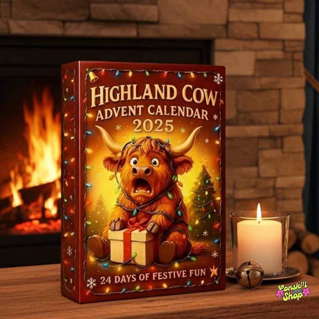 Highland Cow Advent Calendar 2025, Festive Farmhouse Countdown Gift