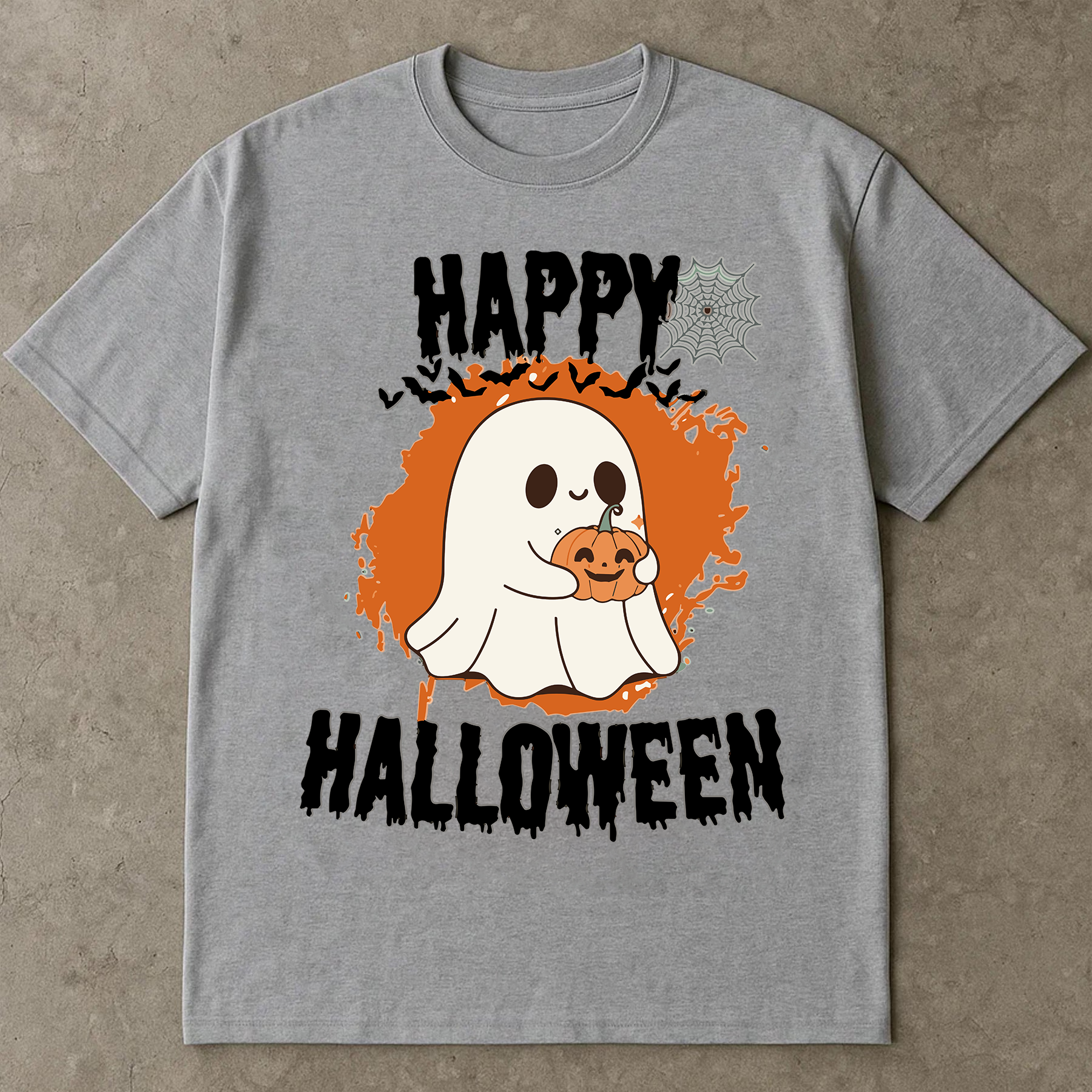 Cute Ghost Halloween Shirt, Happy Halloween Ghost Holding Pumpkin Tee, Spooky Season Fall Shirt, Kawaii Halloween T-Shirt Unisex