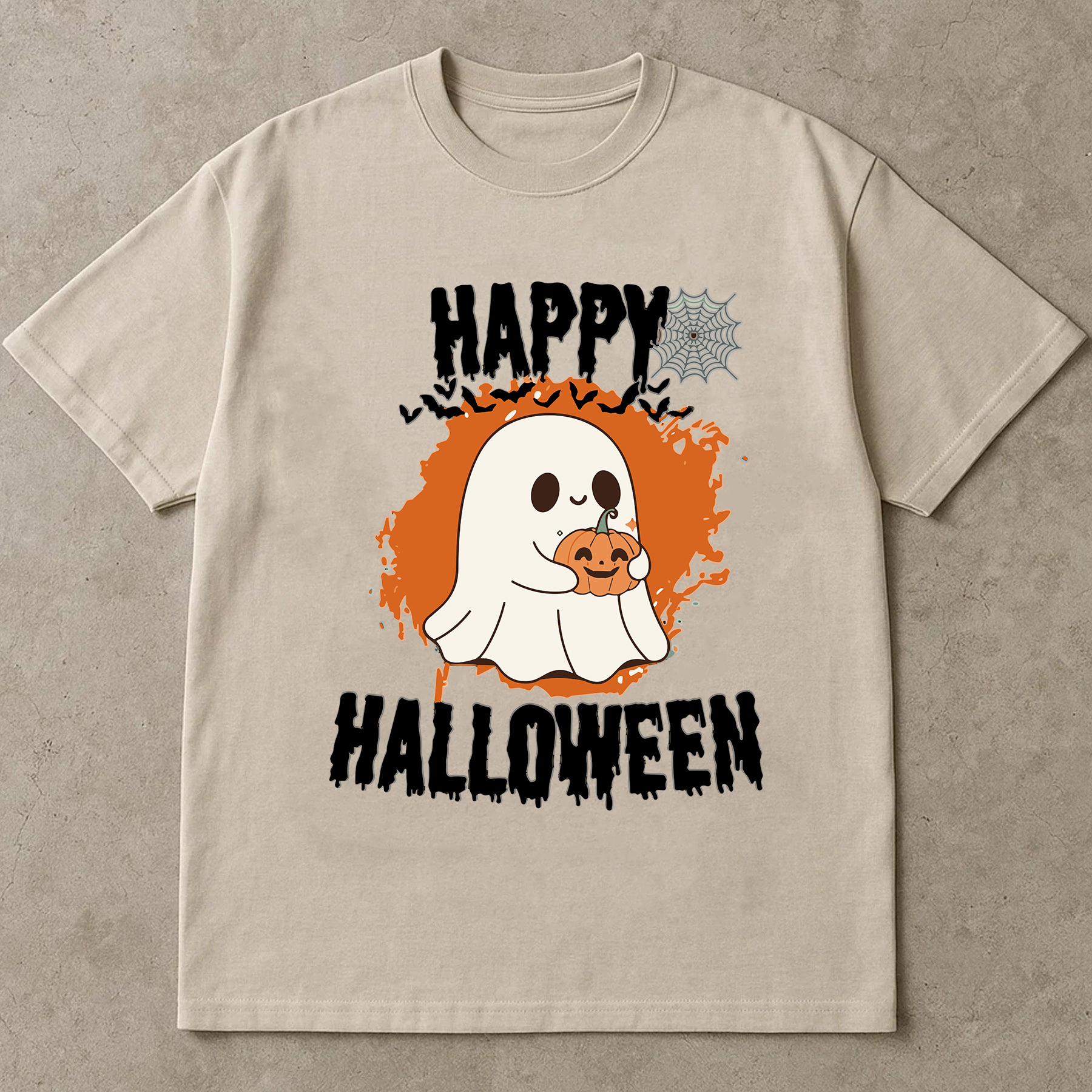Cute Ghost Halloween Shirt, Happy Halloween Ghost Holding Pumpkin Tee, Spooky Season Fall Shirt, Kawaii Halloween T-Shirt Unisex
