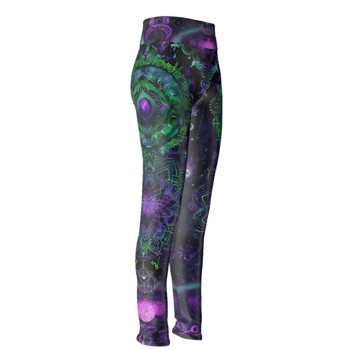 Mystic Aesthetic Leggings, Sacred Geometry Yoga Pants, Psychedelic Festival Clothing, Boho Spiritual Wear, Cosmic Art Activewear, Workout Fitness Leggings