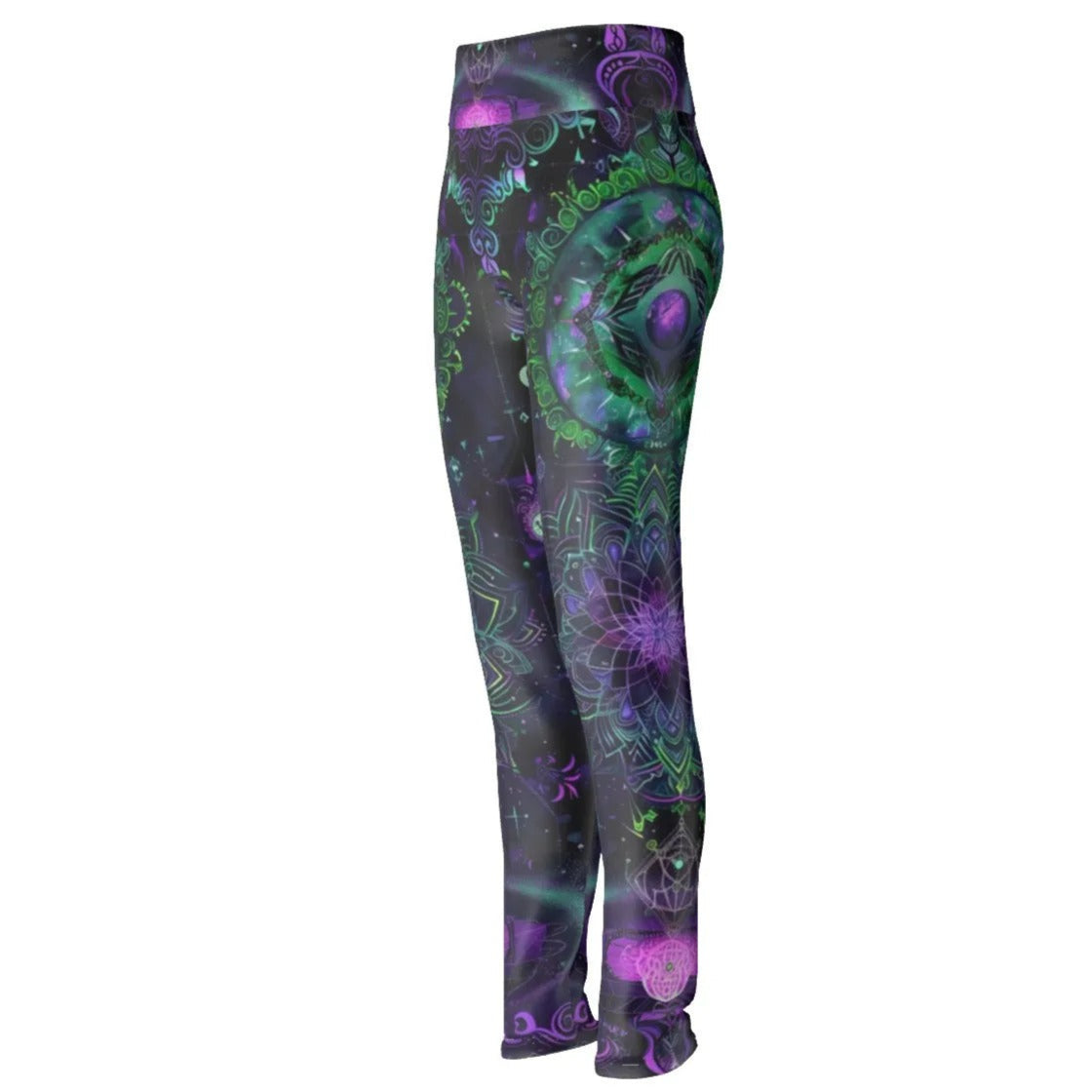 Mystic Aesthetic Leggings, Sacred Geometry Yoga Pants, Psychedelic Festival Clothing, Boho Spiritual Wear, Cosmic Art Activewear, Workout Fitness Leggings