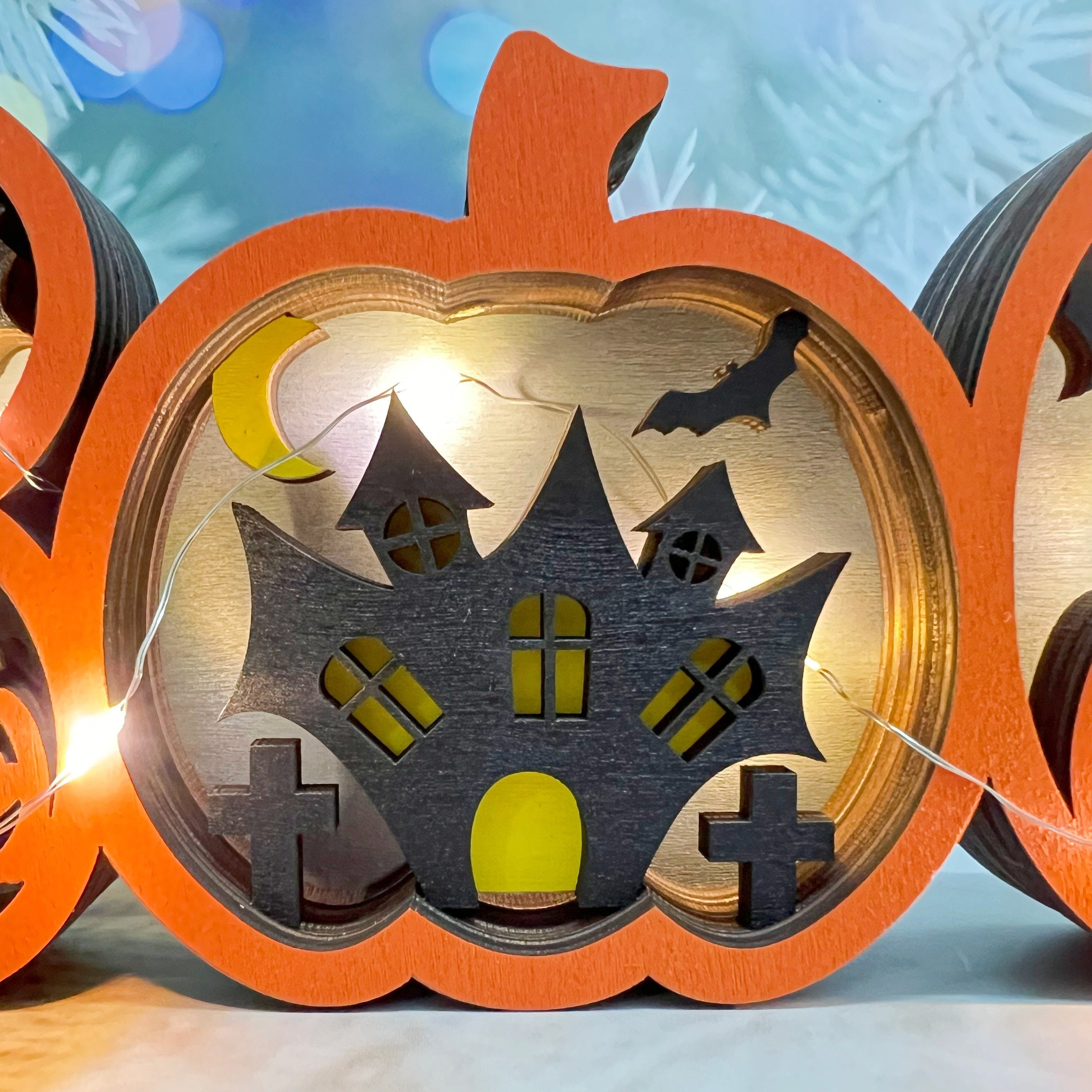 3D Carved Wooden Ghost BOO Sign, Halloween Decoration, Tabletop Decorations, Seasonal Decor, Gift Artistry and Luminary Symbol