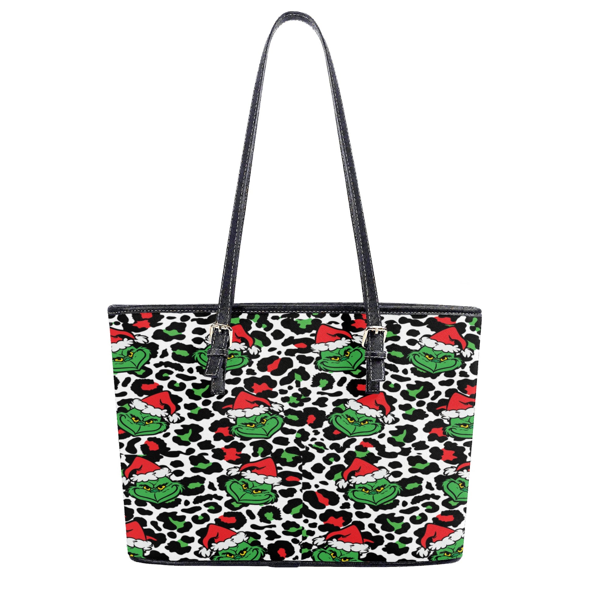 Leopard Print Christmas Handbag, Festive Holiday Purse, Winter Pattern Tote Bag, Trendy Xmas Shoulder Bag