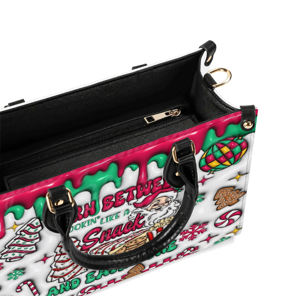 Christmas Snack Handbag, Santa Claus Treats Holiday Purse, Candy Gingerbread Peppermint Bag, Festive Tote Gift