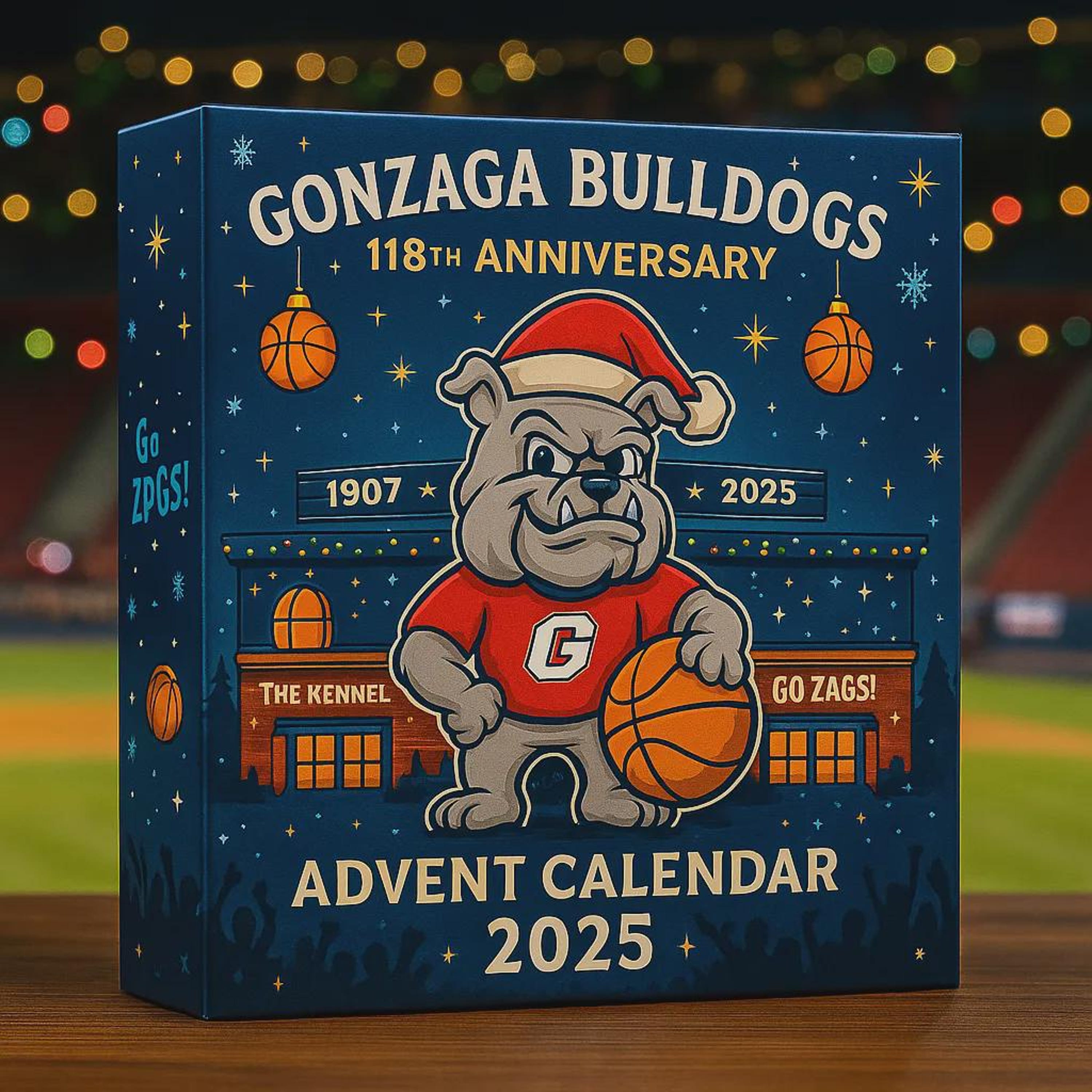 Gonzaga Bulldogs Advent Calendar 2025, 118th Anniversary Countdown Box, Zags Basketball Fan Gift
