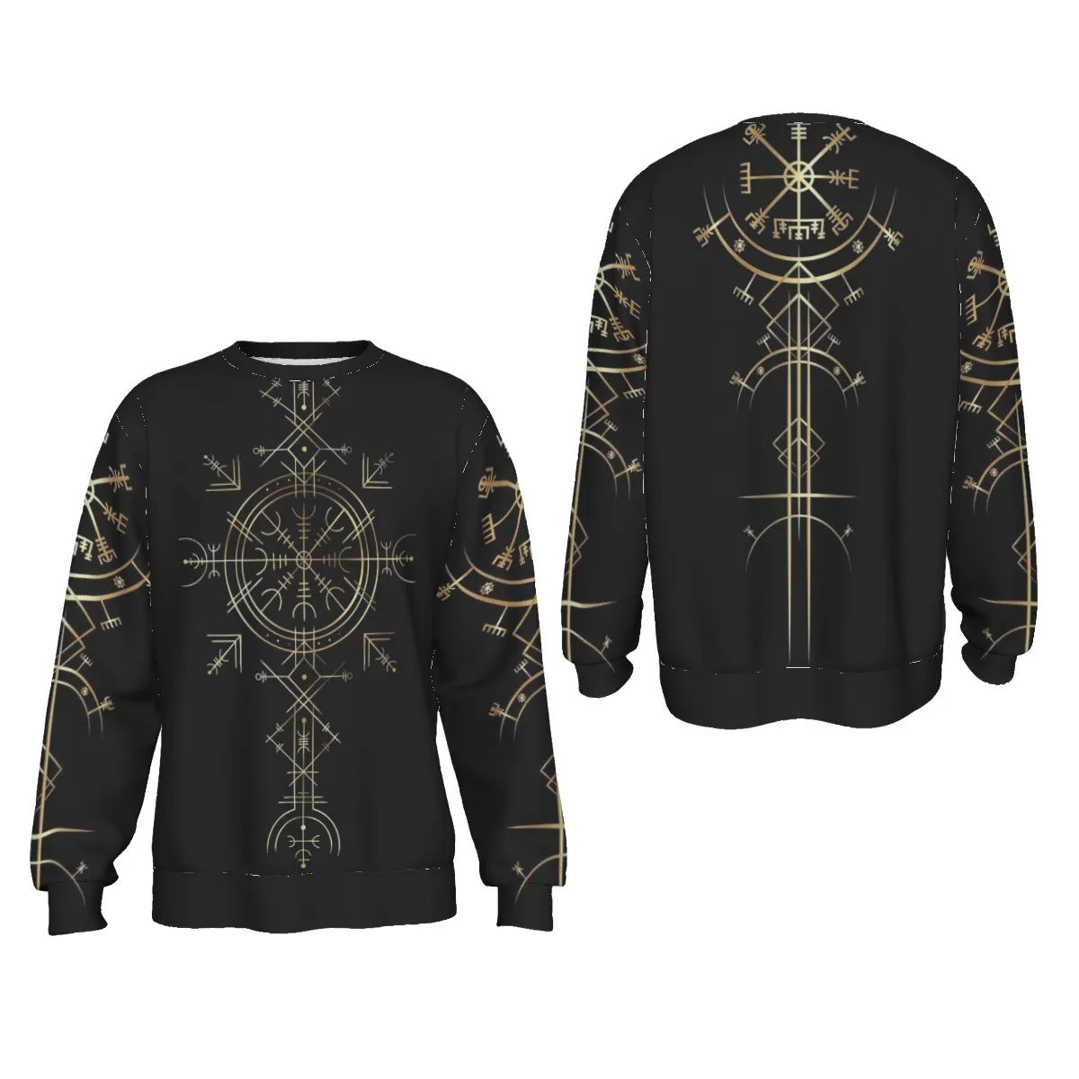 Viking Vegvisir Mysticism Sweater, Norse Compass Viking Pullover, Nordic Rune Knitwear, Viking Spiritual Fashion, Sacred Geometry Sweater