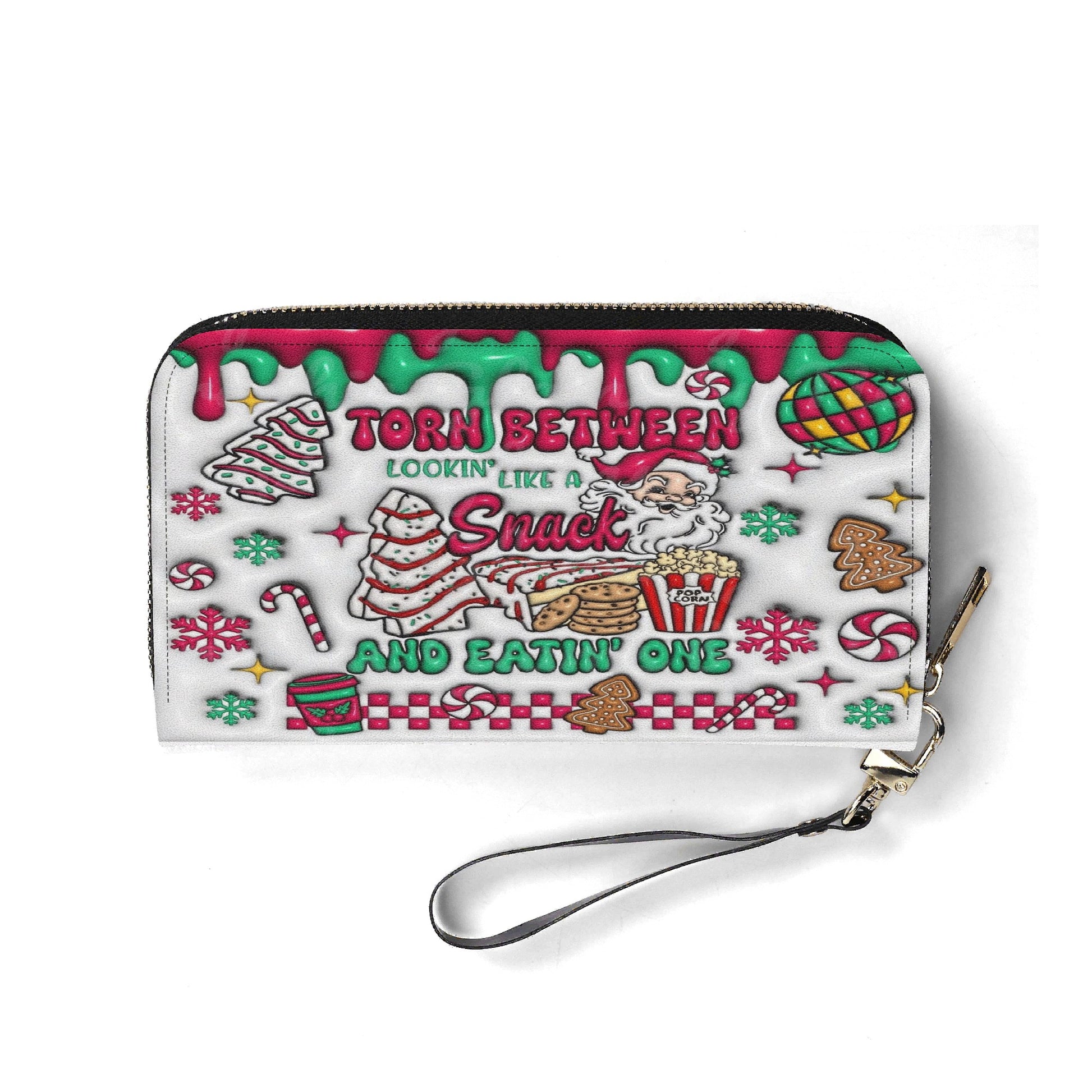 Christmas Snack Handbag, Santa Claus Treats Holiday Purse, Candy Gingerbread Peppermint Bag, Festive Tote Gift