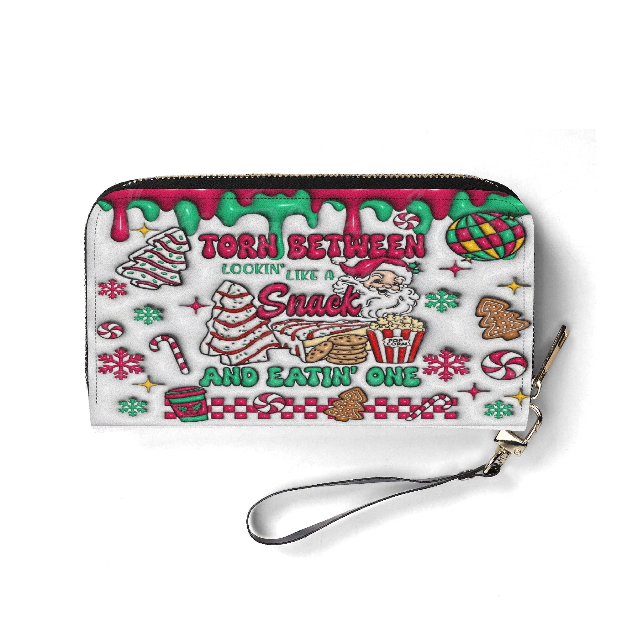 Christmas Snack Handbag, Santa Claus Treats Holiday Purse, Candy Gingerbread Peppermint Bag, Festive Tote Gift