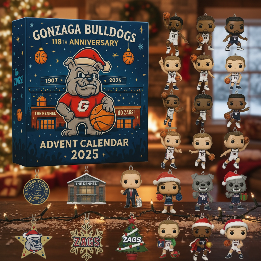 Gonzaga Bulldogs Advent Calendar 2025, 118th Anniversary Countdown Box, Zags Basketball Fan Gift