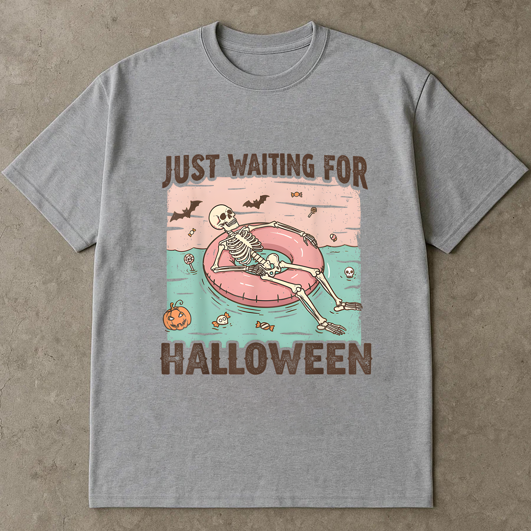 Spooky Summer Skeleton Shirt, Just Waiting For Halloween T-Shirt