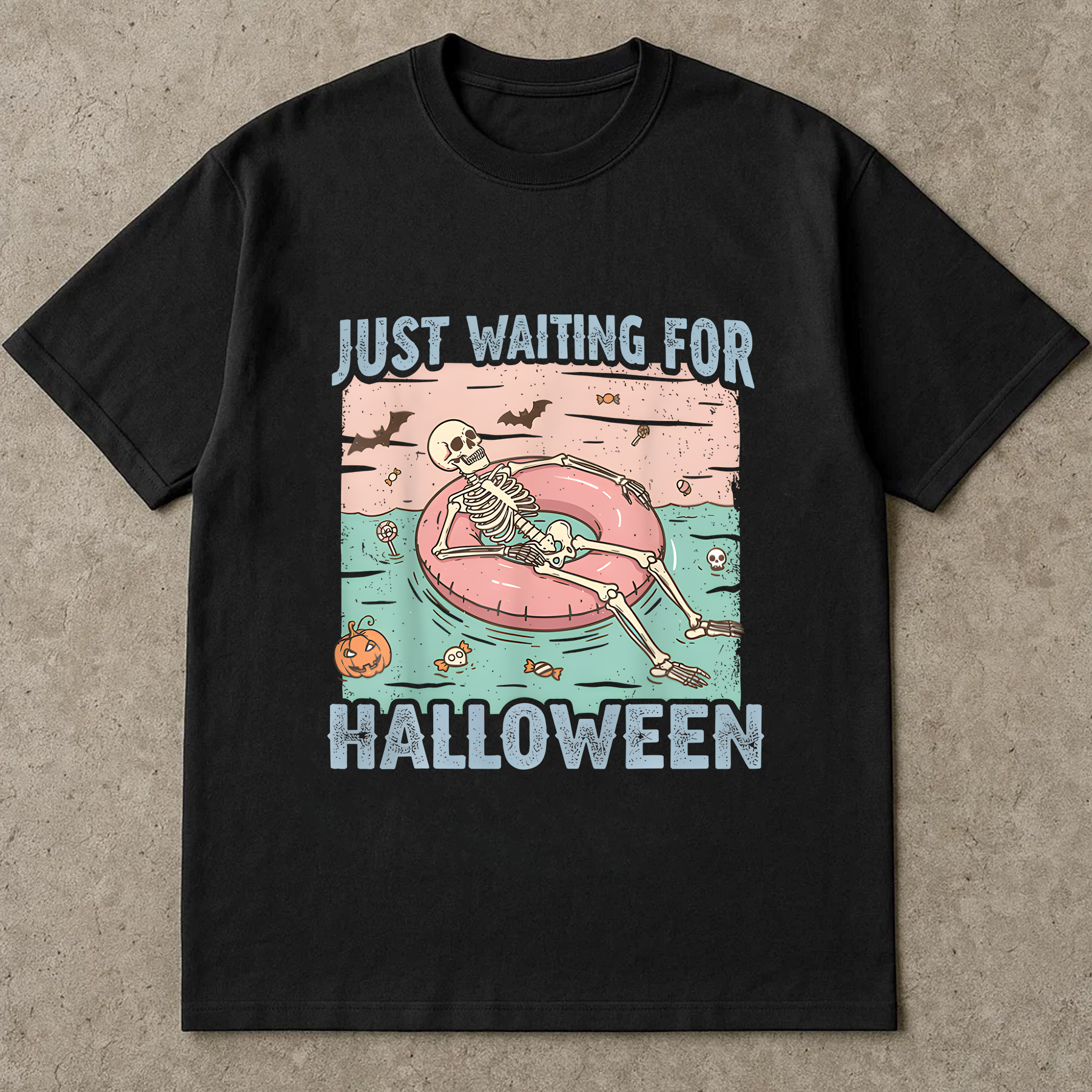 Spooky Summer Skeleton Shirt, Just Waiting For Halloween T-Shirt