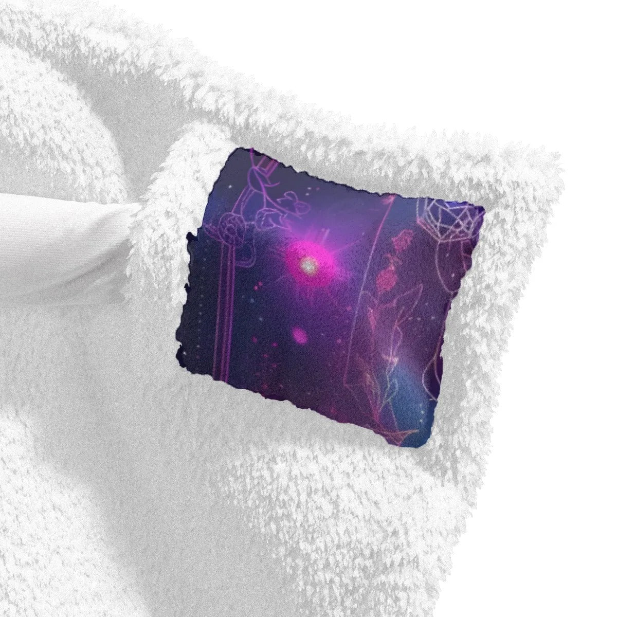 Cosmic Mysticism Wearable Hooded Blanket, Celestial Robe with Galaxy Symbols for Spiritual Comfort, Graduation Gift, Gift for Him and Her