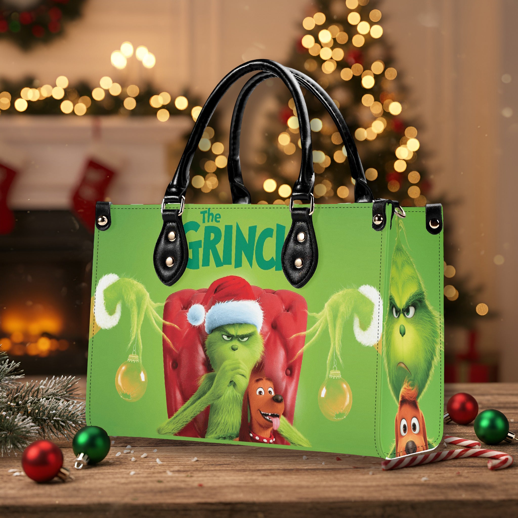 Festive Character Handbag, Cute Holiday Tote Bag, Christmas Cartoon Purse, Winter Party Gift Bag