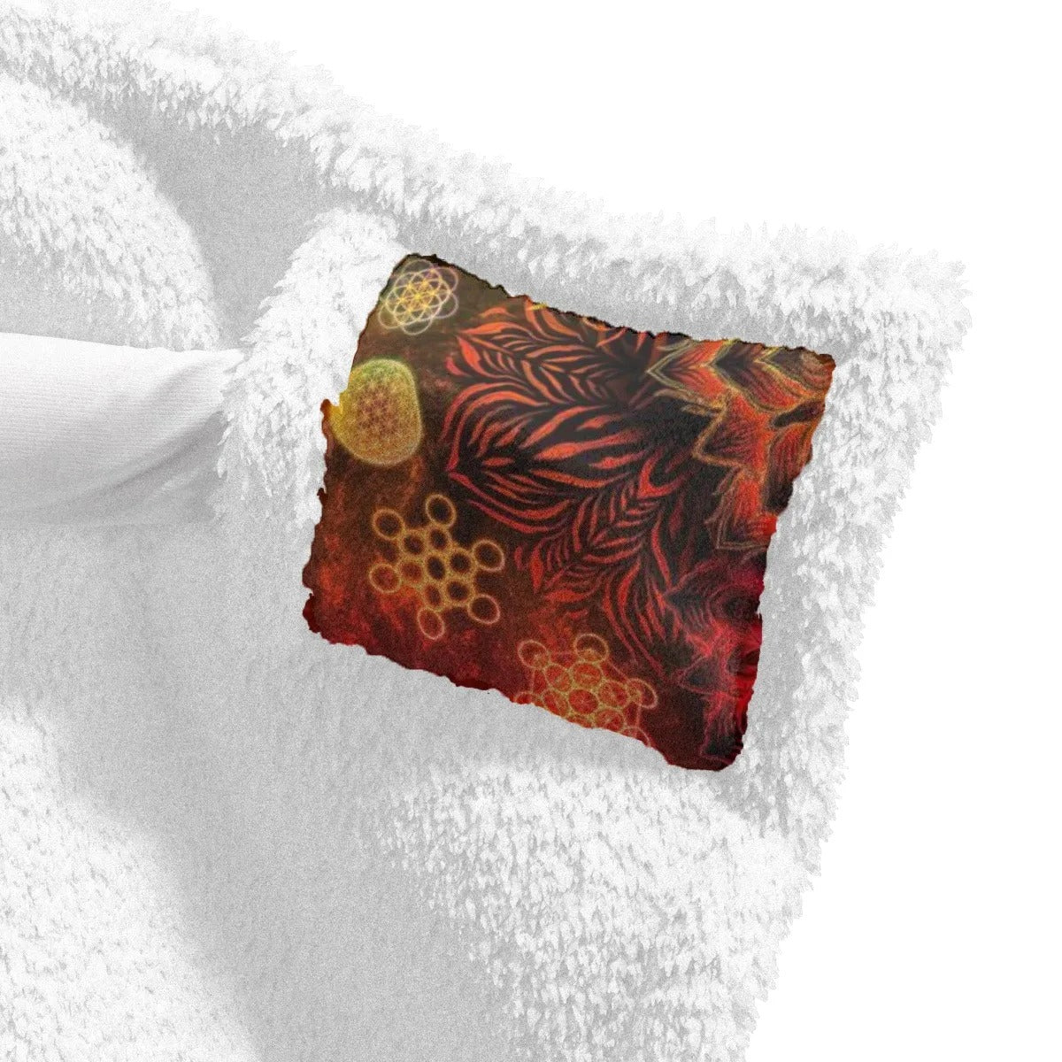 Sacred Chakras Wearable Hooded Blanket – Rainbow Energy Mandala Robe with Spiritual Healing Symbol Design, Graduation Gift, Gift for Him and Her