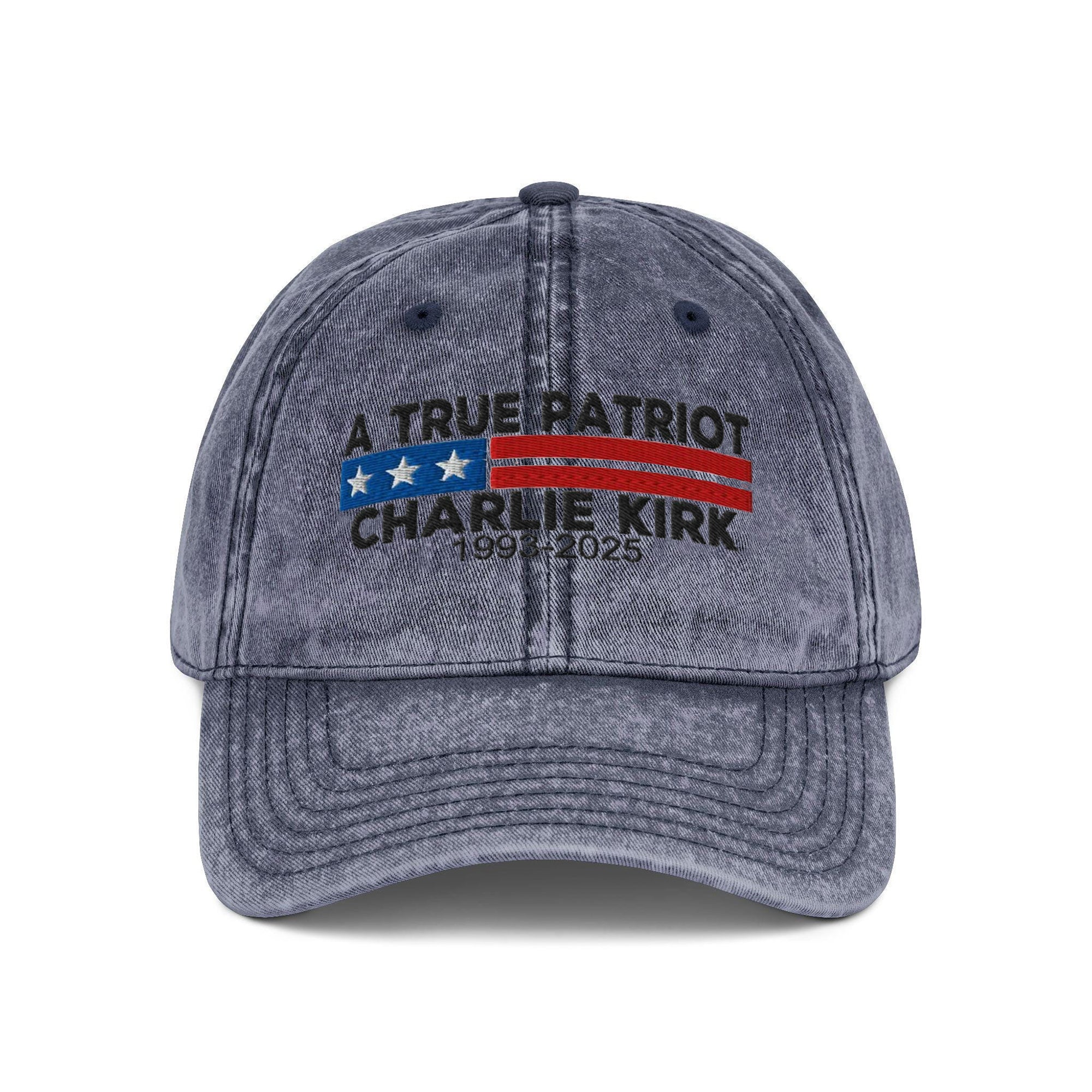 Embroidered A True Patriot Charlie Kirk Washed Cap, Charlie Kirk Washed Cap, Freedom Cap, Politics, Rest in Peace, Embroidered Hat, Patriotic Hat, Trucker Hat
