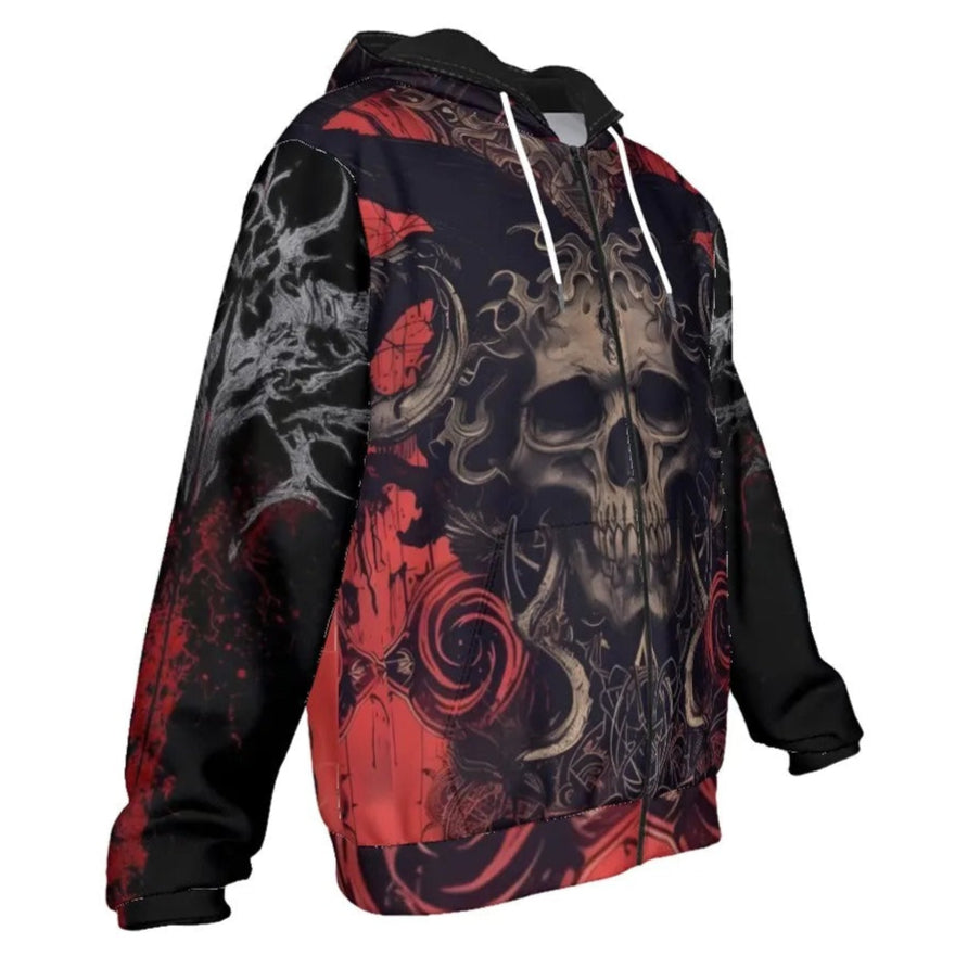 Halloween Costume Ideas, Infernal Mandala Skull Zip Hoodie, Gothic Mandala Sweatshirt, Halloween Horror Nights Top