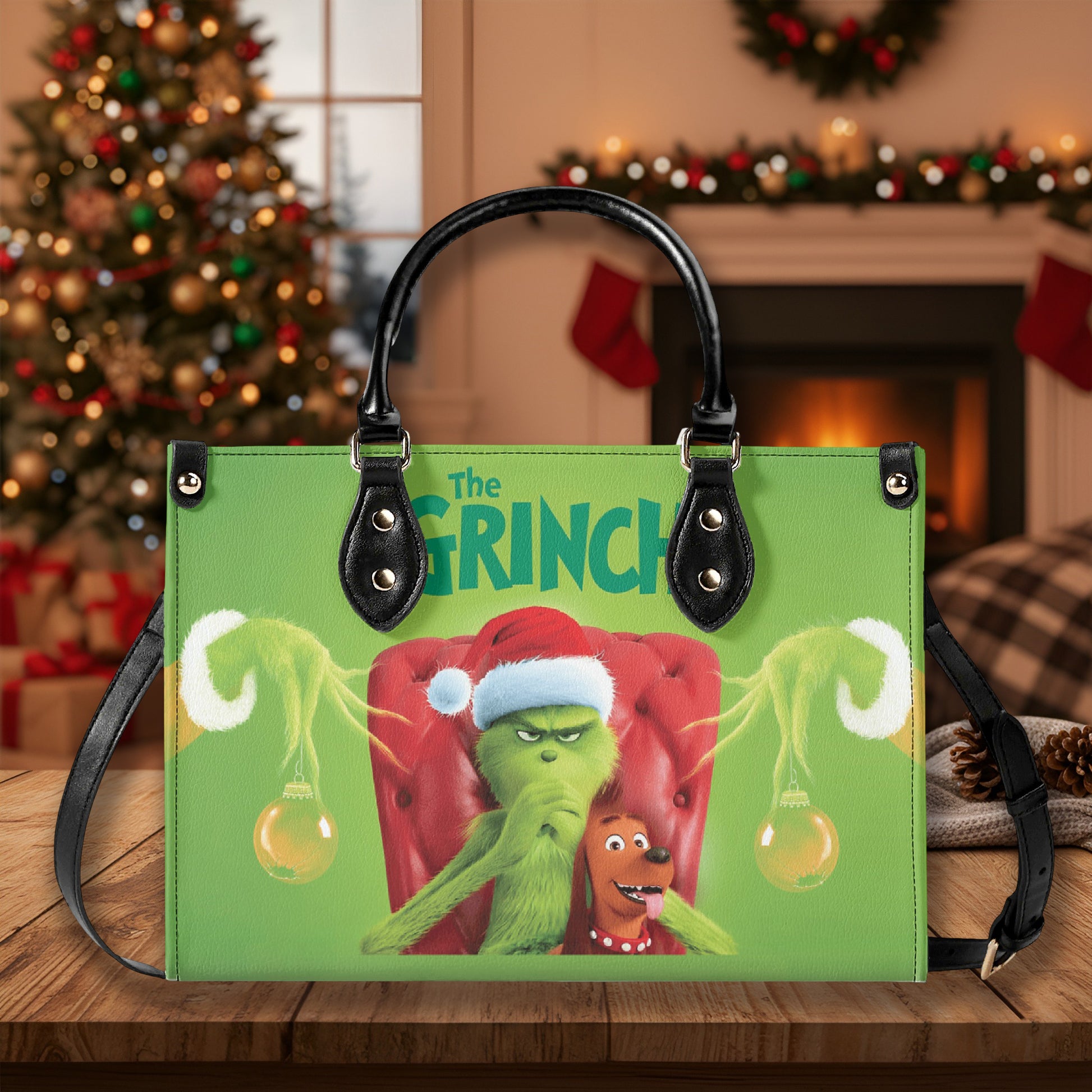 Festive Character Handbag, Cute Holiday Tote Bag, Christmas Cartoon Purse, Winter Party Gift Bag