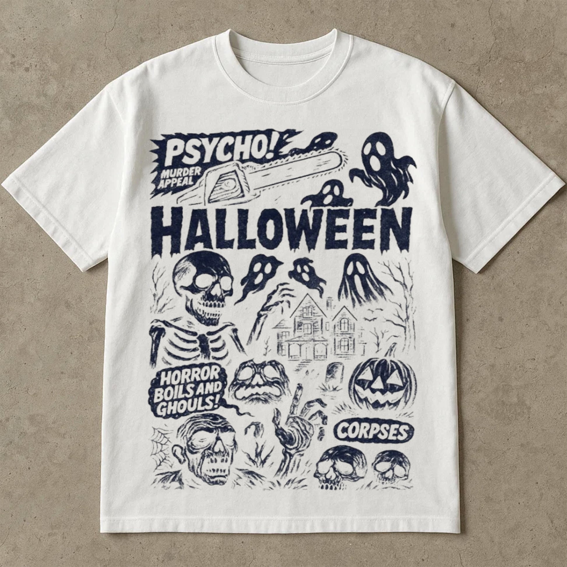 Vintage Halloween Horror Graphic T-Shirt, Halloween Costumes Ideas Tee Shirts, Vintage Shirts, Halloween Gift