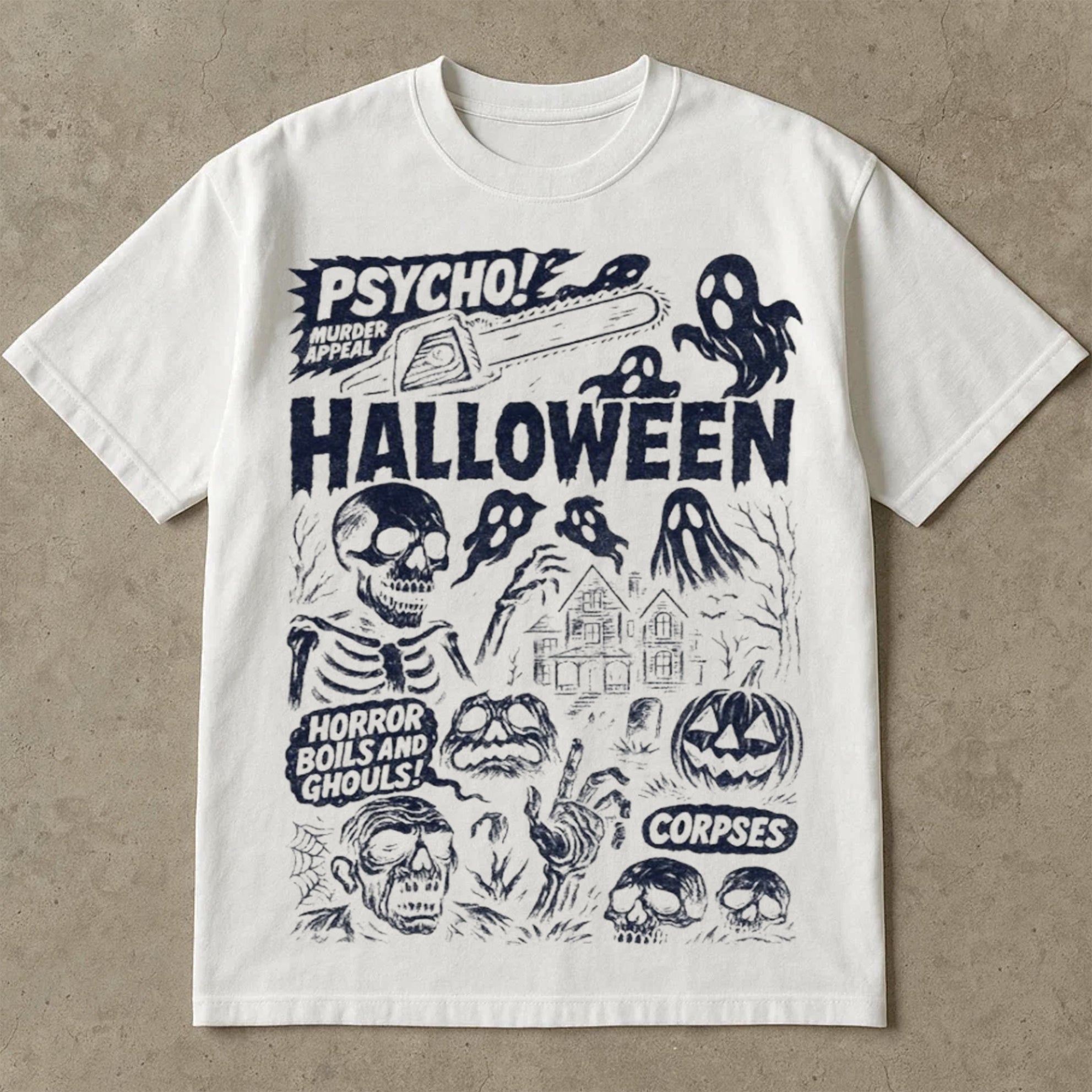 Vintage Halloween Horror Graphic T-Shirt, Halloween Costumes Ideas Tee Shirts, Vintage Shirts, Halloween Gift