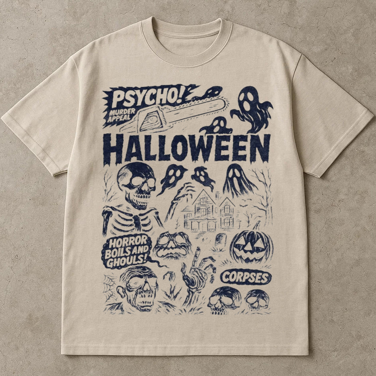 Vintage Halloween Horror Graphic T-Shirt, Halloween Costumes Ideas Tee Shirts, Vintage Shirts, Halloween Gift