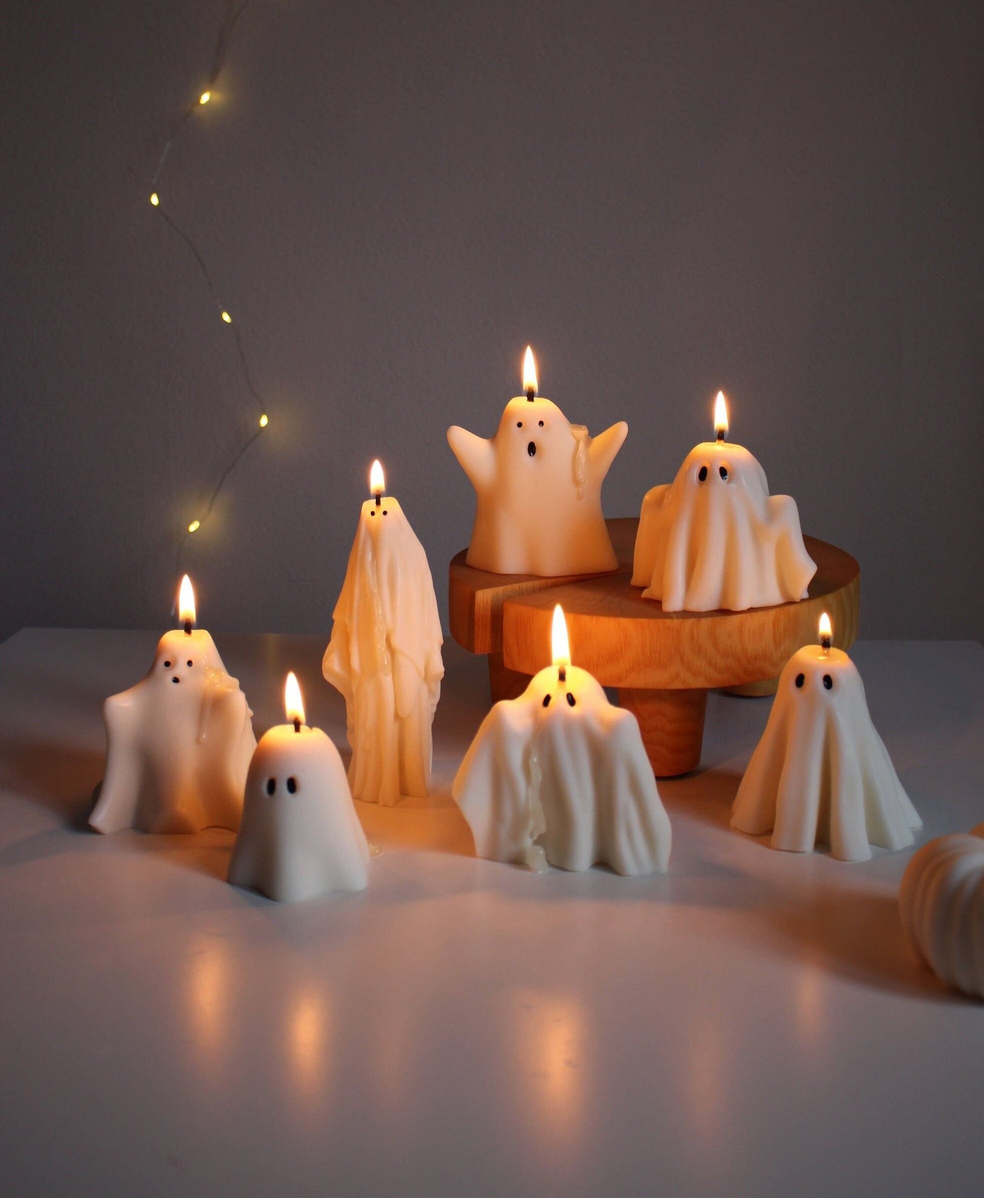 Halloween Home Decor, Handmade Ghost Candles, Halloween Candle Gift Set, Spooky Fall Home Decor, Halloween Decorations