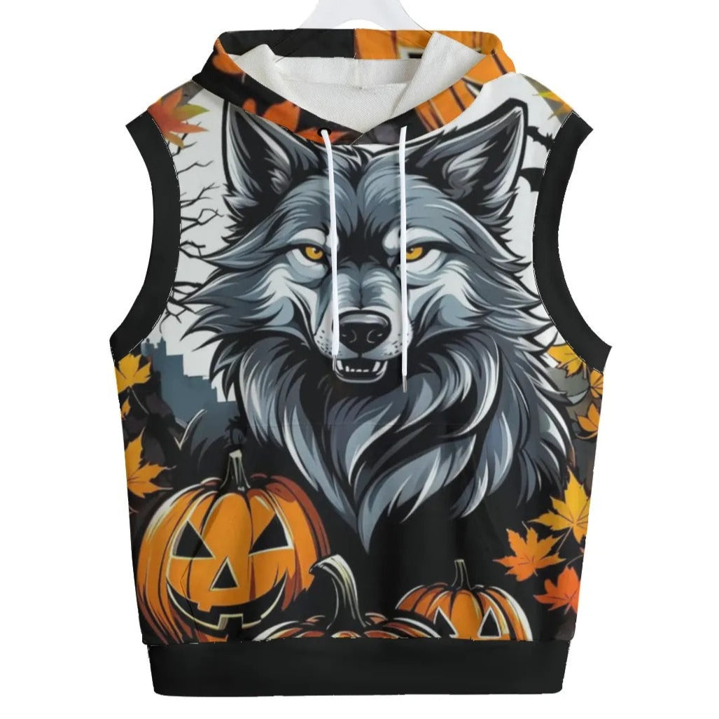 Howling Halloween Cosumes Night Wolf Pullover Hoodie, Spooky Pumpkin Bat Sweatshirt, Couples Halloween Costumes, Autumn Wolf Apparel