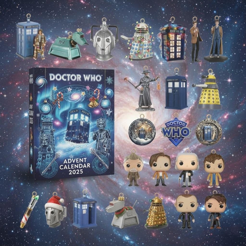 Doctor Who Advent Calendar 2025, Sci-Fi Mini Figures & Ornaments, 24 Day Christmas Countdown Gift for Fans