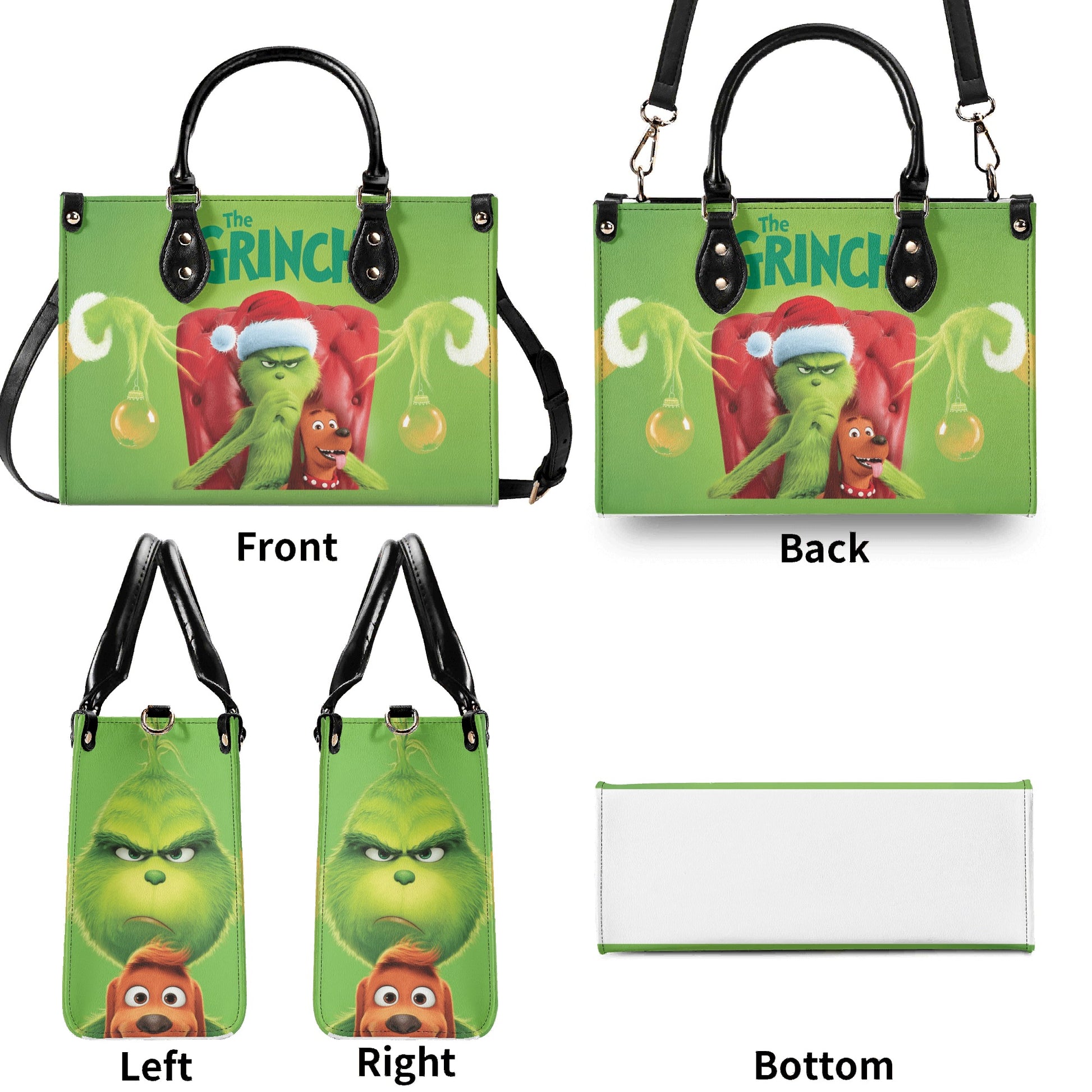 Festive Character Handbag, Cute Holiday Tote Bag, Christmas Cartoon Purse, Winter Party Gift Bag