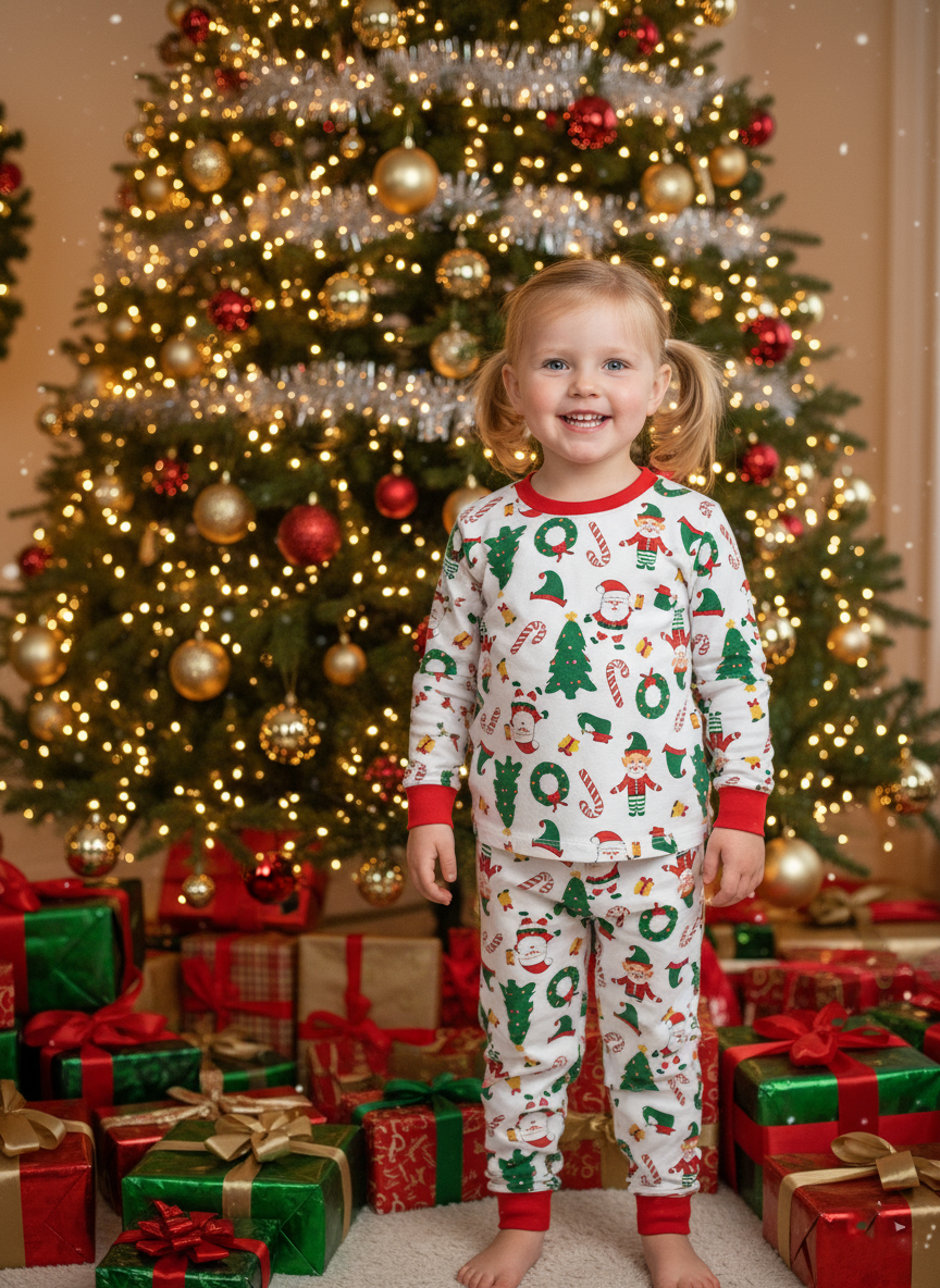 Matching Family Christmas Pajamas, Santa Claus Print Holiday PJs, Festive Xmas Sleepwear for Kids and Adults