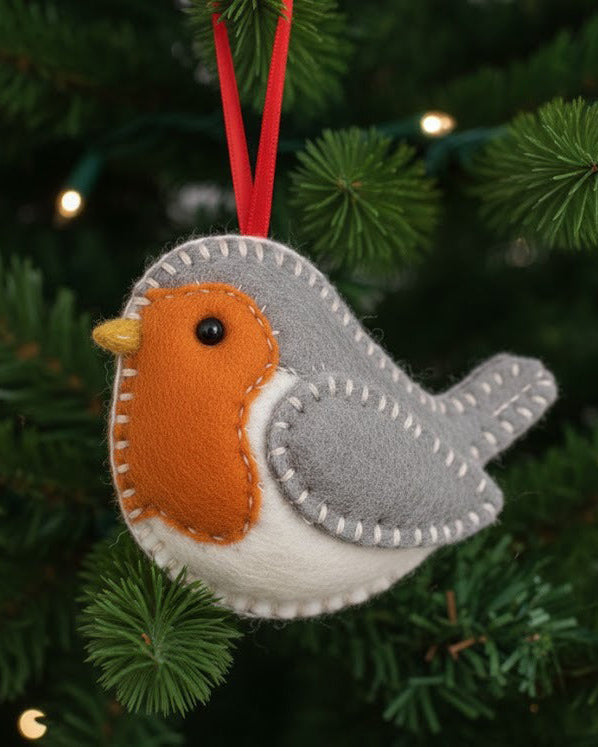 Personalized Robin Ornament, Baby Bird Ornament, Custom Name Keepsake, Handmade Ornament, Animal Keepsake Gift