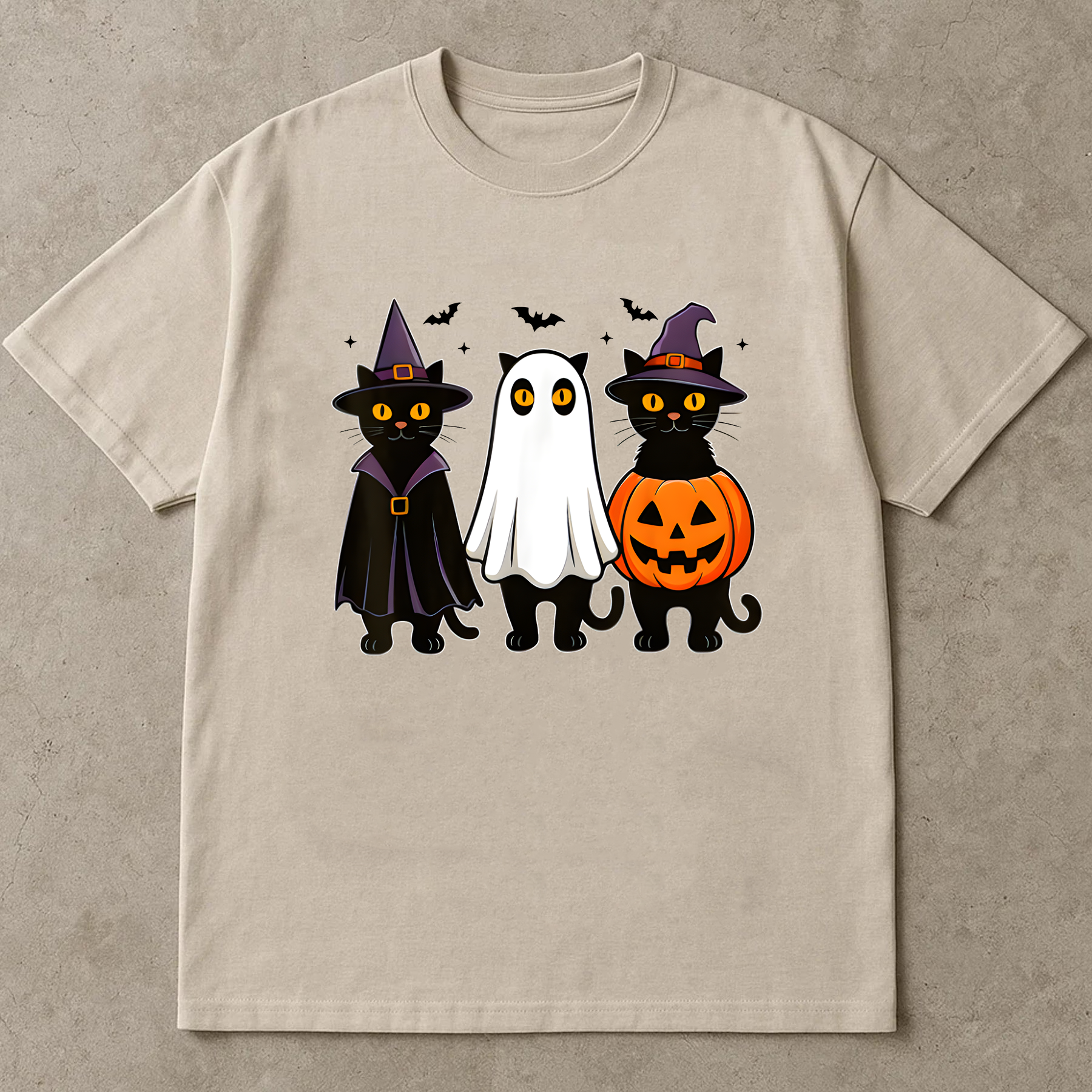 Black Cat Ghost Witch Halloween Shirt, Funny Halloween Costume Tee, Spooky Season Shirt, Halloween T-Shirt for Men Women Kids, Cute Fall Tee