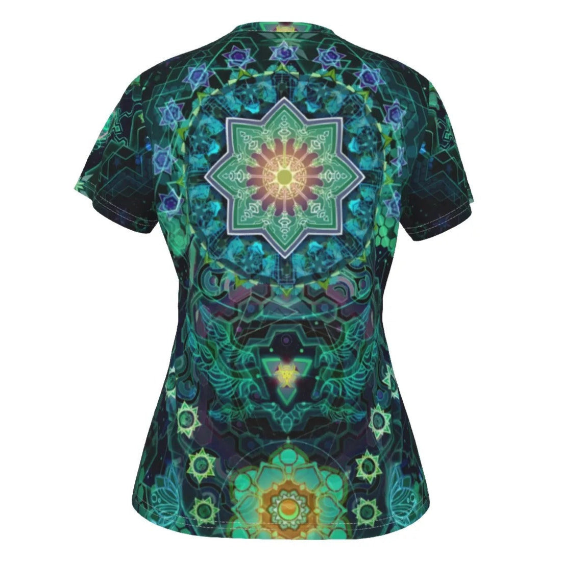 Yantric Geometry V-Neck T-Shirt, Women’s Tee with Spiritual Energy Pattern and Meditation Vibes, Women's Fit, V-neck Shirt, Shortsleeve