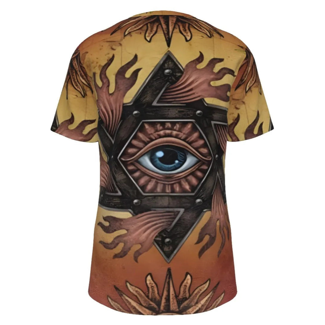 Mystic Eye Mandala T-Shirt, Sacred Geometry Graphic Tee, Spiritual Surrealism Shirt, Esoteric Visionary Art Clothing for Men & Women