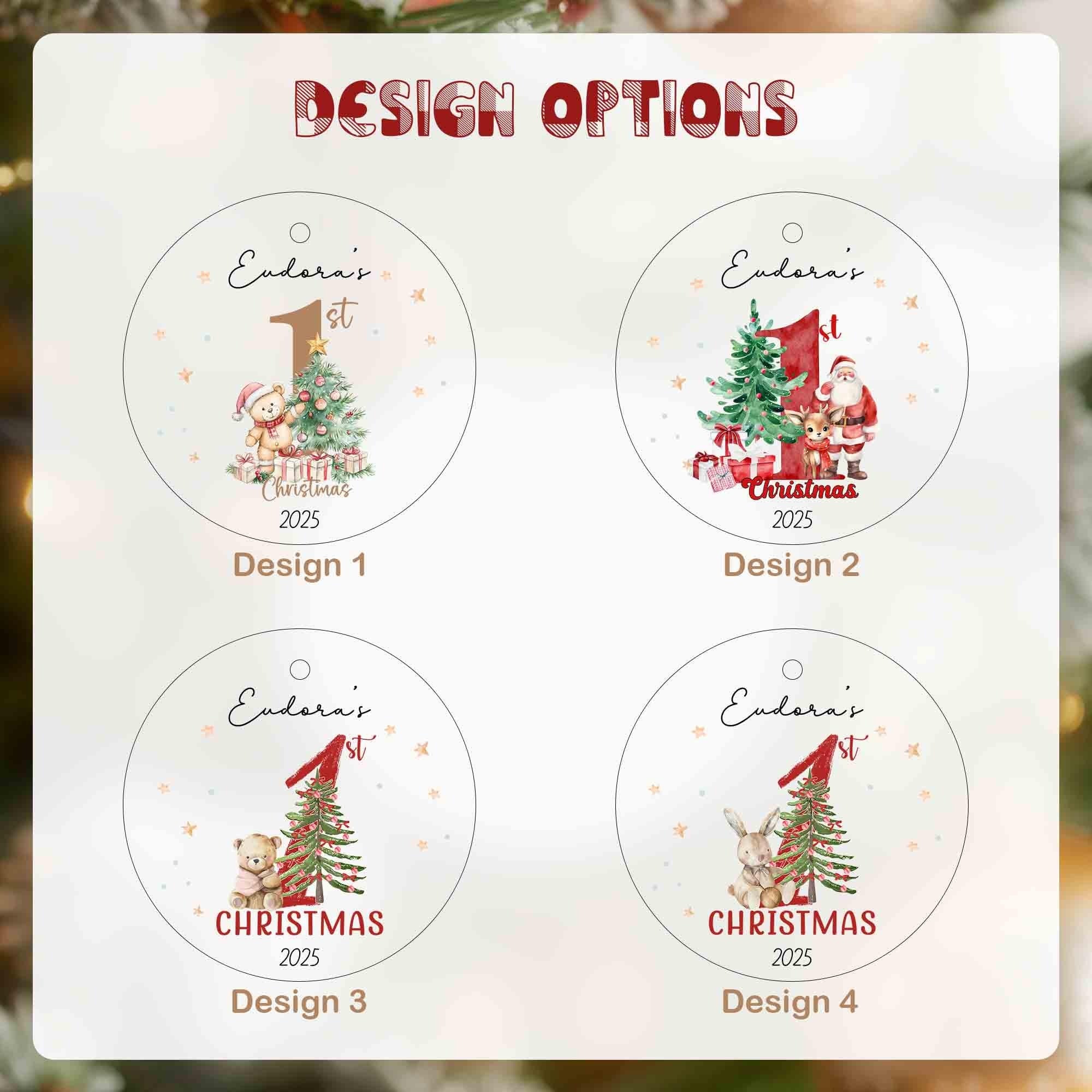 Baby's First Christmas Ornament, Baby 1st Christmas Decoration, Christmas Baubles, Custom Newborn Gifts, Xmas Gifts for Kids, Baby Keepsake