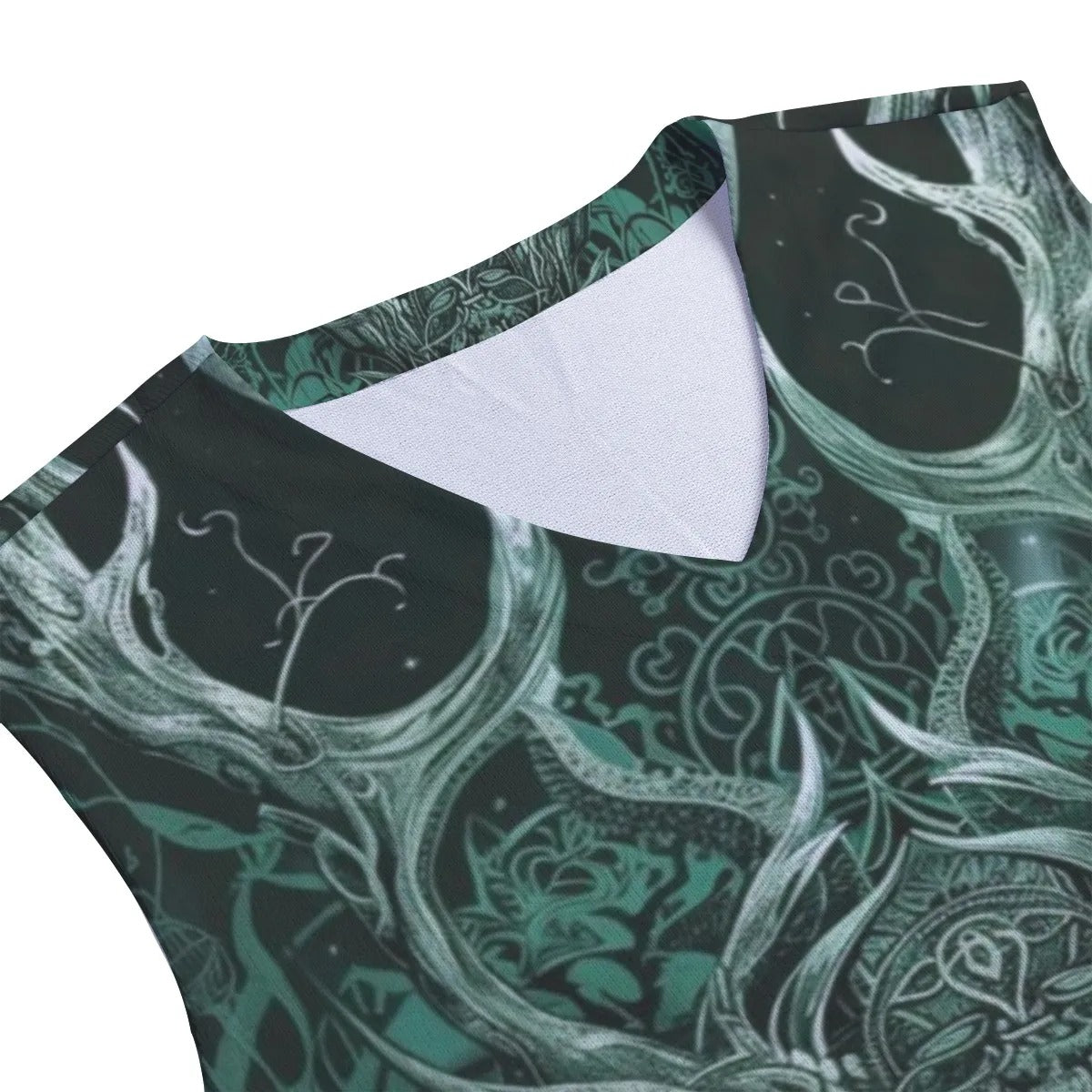 Viking Tank Top with Antler Design, Norse Mythology Inspired Sleeveless Shirt, Tribal Graphic Festival Wear, Medieval Fantasy Clothing