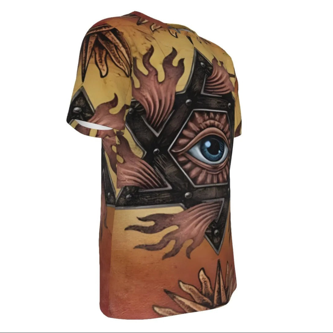 Mystic Eye Mandala T-Shirt, Sacred Geometry Graphic Tee, Spiritual Surrealism Shirt, Esoteric Visionary Art Clothing for Men & Women