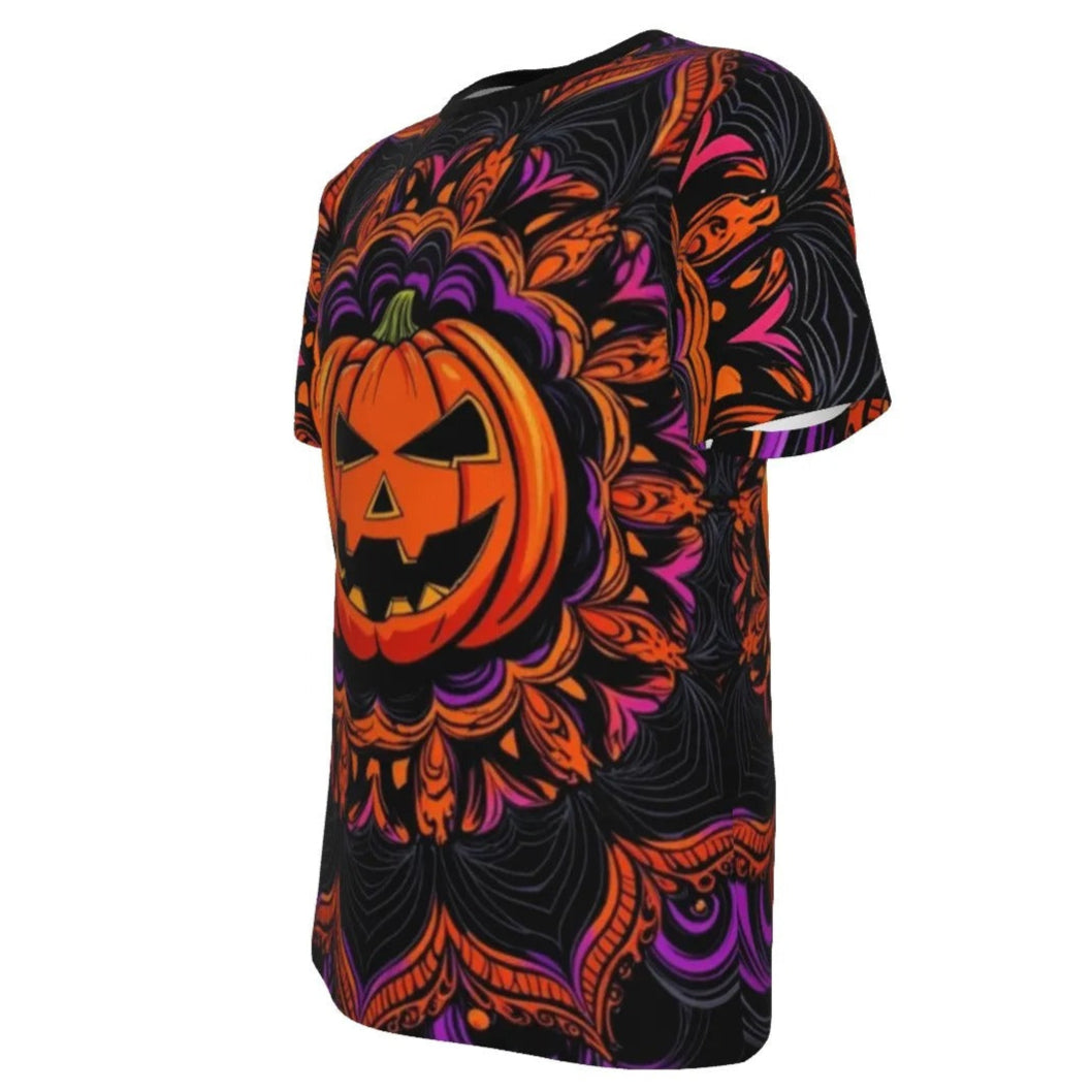 Pumpkin Mandala Magic Custom T Shirts, Halloween Costume Ideas, Spooky Mandala Art Shirt, Fall Festival Top, Pumpkin Carving Ideas