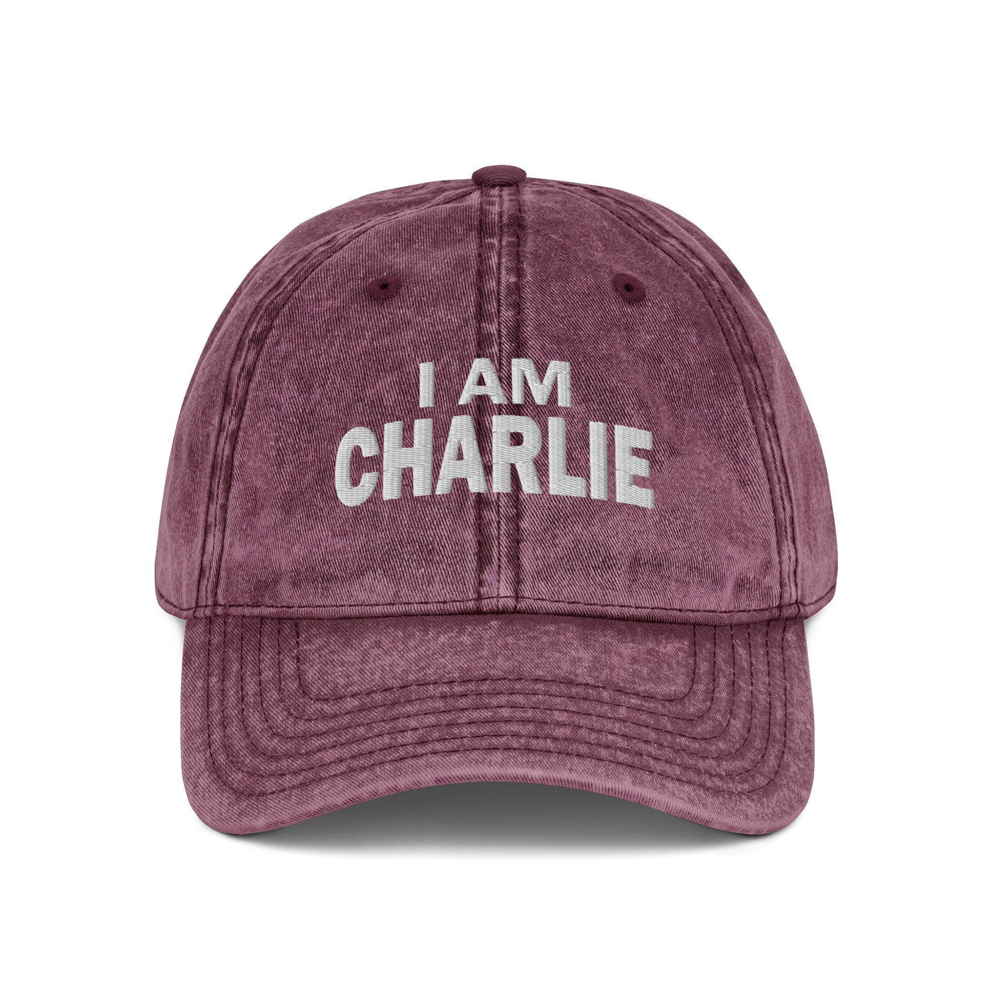 Embroidered I am Charlie Washed Cap, Freedom Cap, Politics, Rest in Peace, Embroidered Hat, Patriotic Hat, A True Patriot