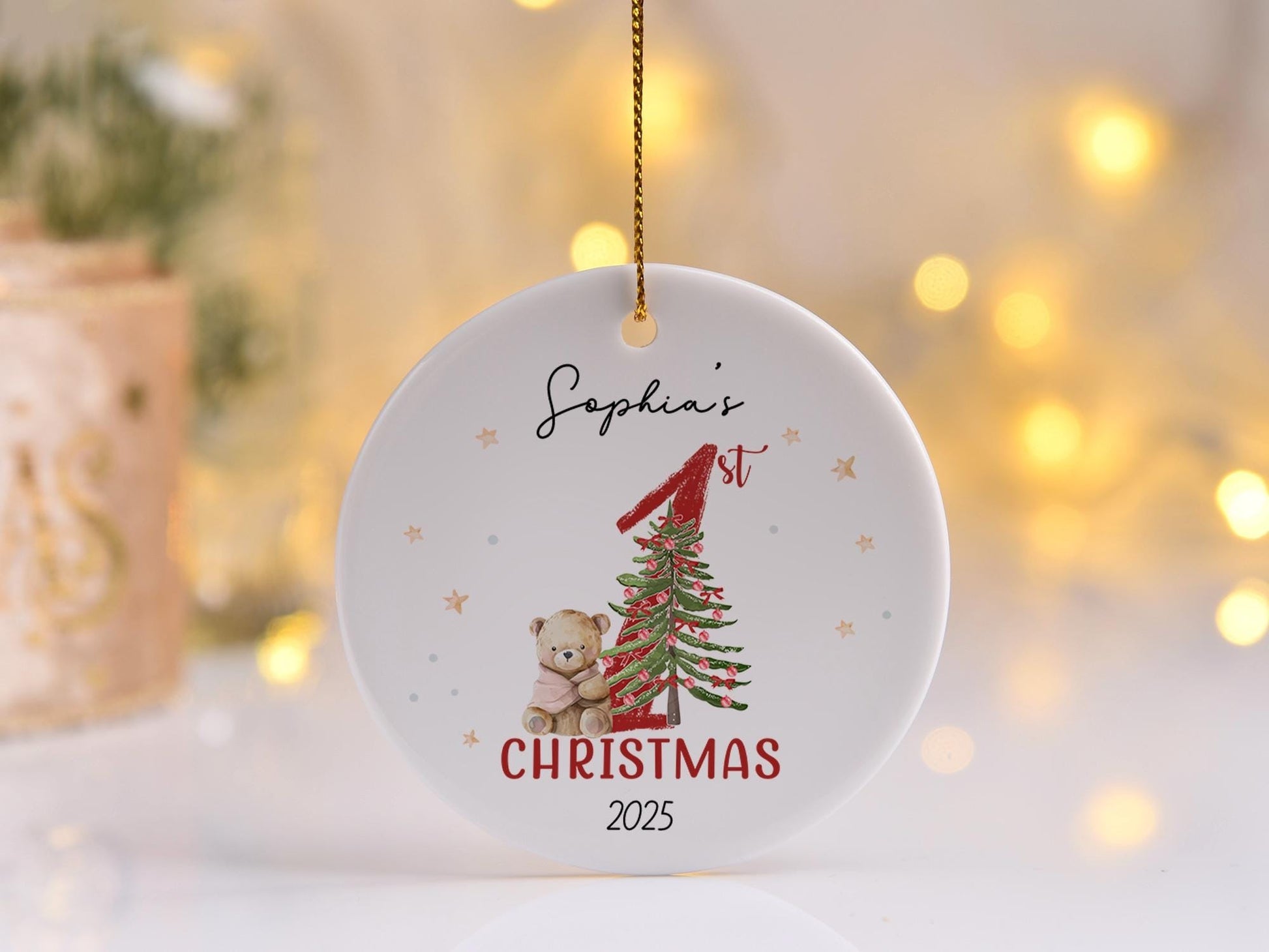 Baby's First Christmas Ornament, Baby 1st Christmas Decoration, Christmas Baubles, Custom Newborn Gifts, Xmas Gifts for Kids, Baby Keepsake