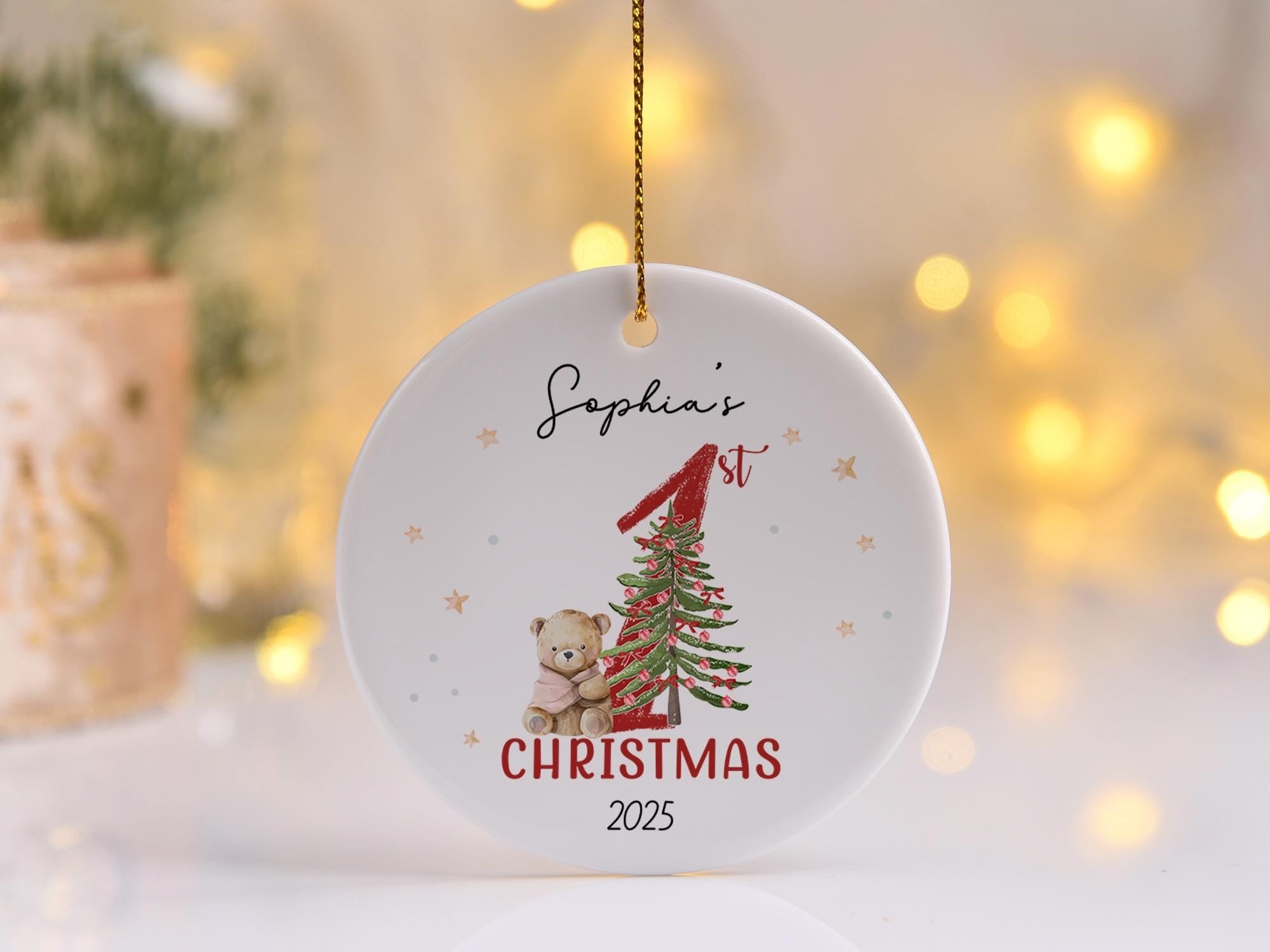 Baby's First Christmas Ornament, Baby 1st Christmas Decoration, Christmas Baubles, Custom Newborn Gifts, Xmas Gifts for Kids, Baby Keepsake