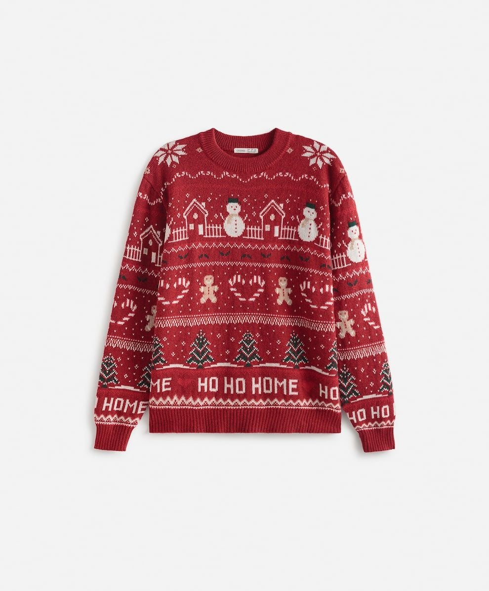 Red Reindeer Ugly Christmas Sweater, Holiday Knit Jumper with Snowflake Pattern, Cozy Festive Pullover, Xmas Party Outfit