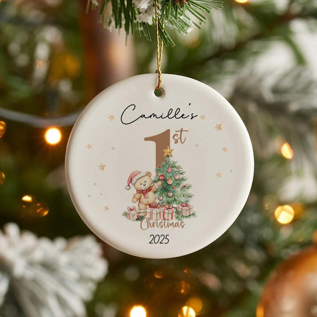 Baby's First Christmas Ornament, Baby 1st Christmas Decoration, Christmas Baubles, Custom Newborn Gifts, Xmas Gifts for Kids, Baby Keepsake