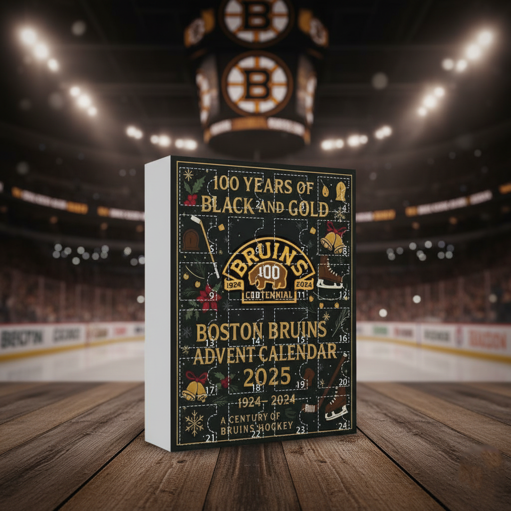 Boston Bruins Advent Calendar 2025, 100 Years Black and Gold, NHL Countdown Box, Hockey Fan Gift