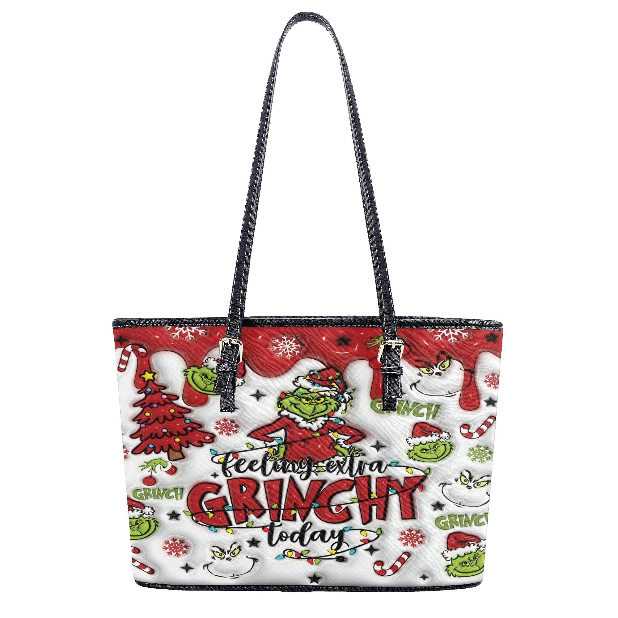 Holiday Vibes Handbag, Funny Christmas Handbag, Festive Character Tote Bag, Winter Party Shoulder Bag, Christmas Gifts