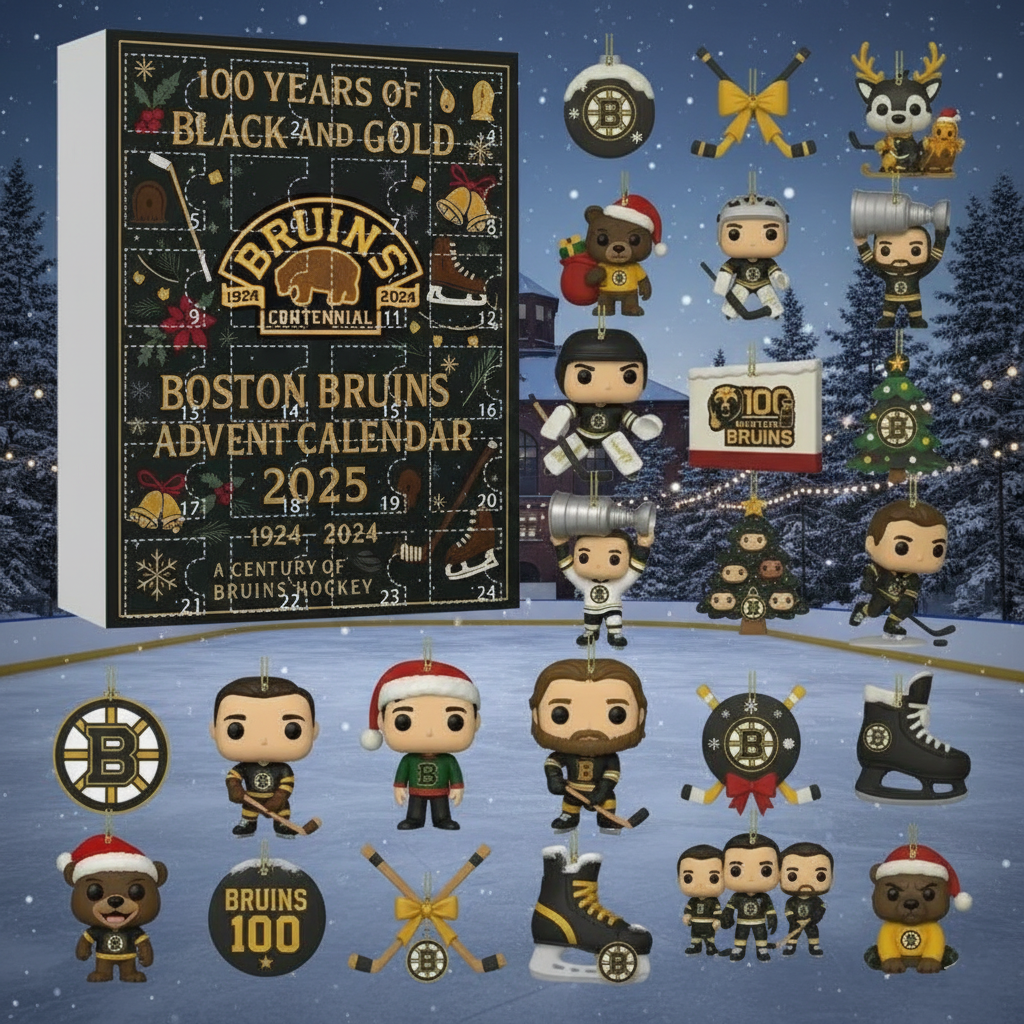 Boston Bruins Advent Calendar 2025, 100 Years Black and Gold, NHL Countdown Box, Hockey Fan Gift