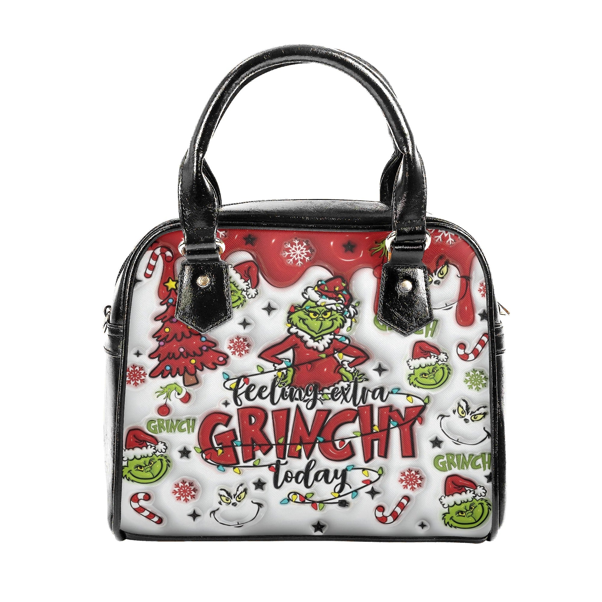 Holiday Vibes Handbag, Funny Christmas Handbag, Festive Character Tote Bag, Winter Party Shoulder Bag, Christmas Gifts