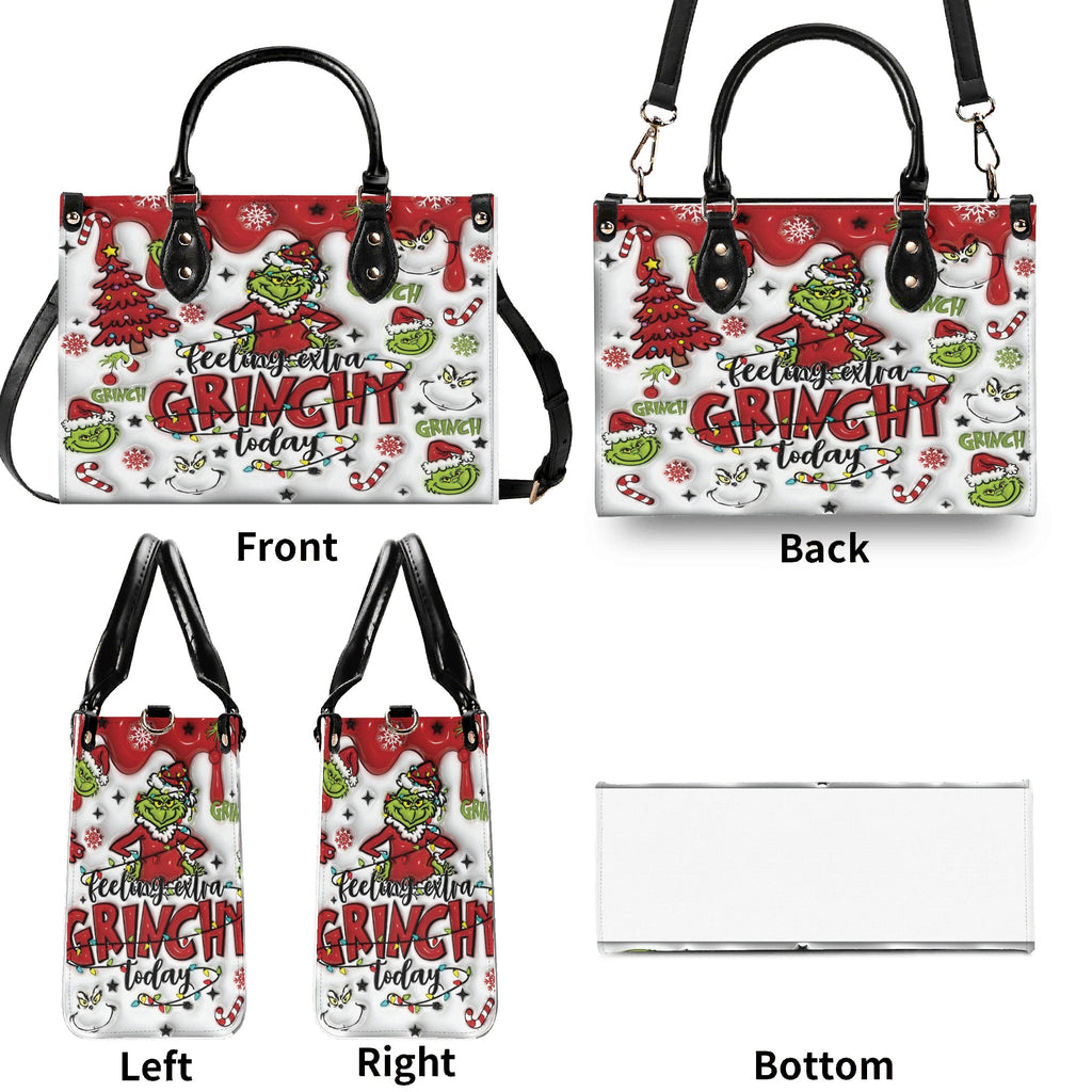 Holiday Vibes Handbag, Funny Christmas Handbag, Festive Character Tote Bag, Winter Party Shoulder Bag, Christmas Gifts