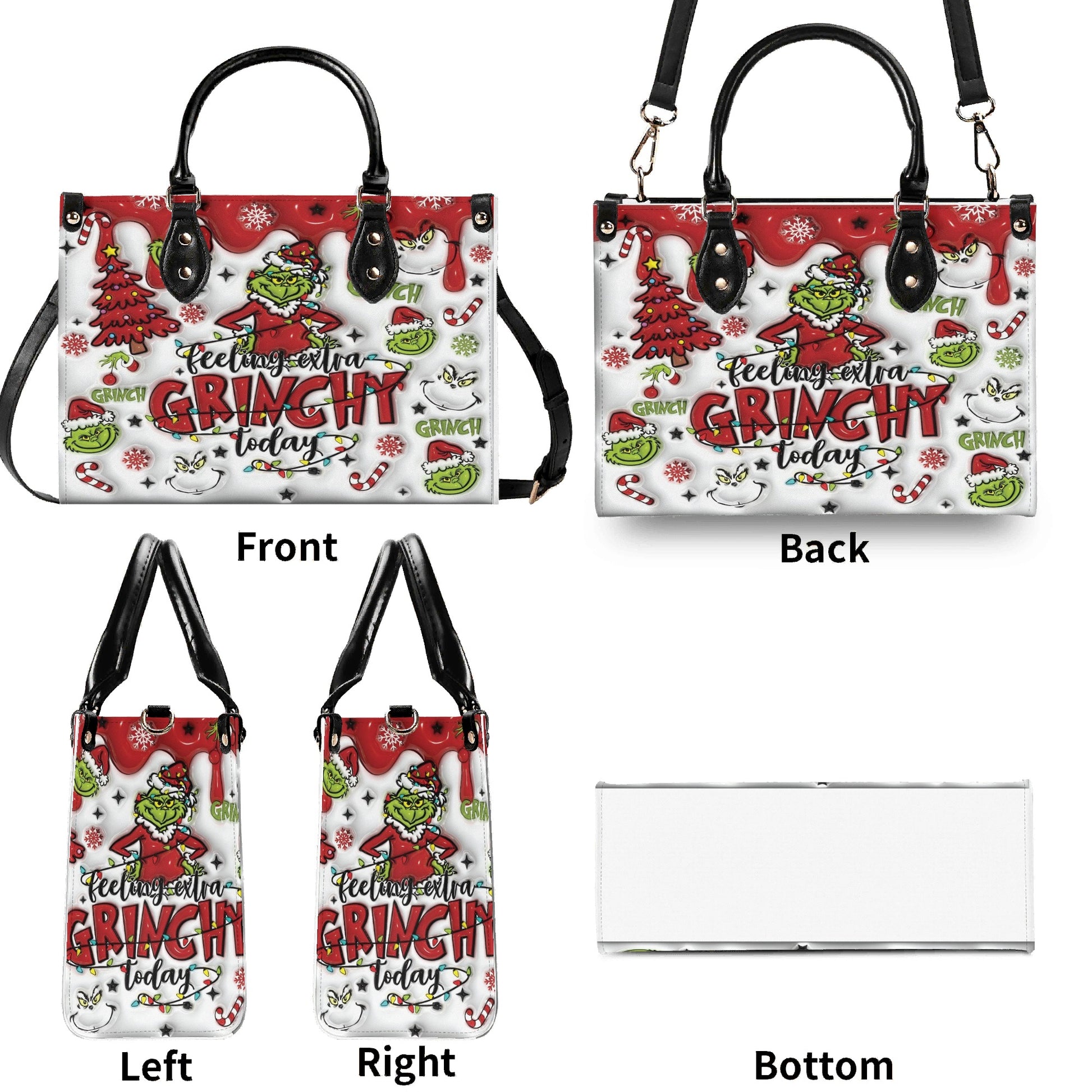 Holiday Vibes Handbag, Funny Christmas Handbag, Festive Character Tote Bag, Winter Party Shoulder Bag, Christmas Gifts